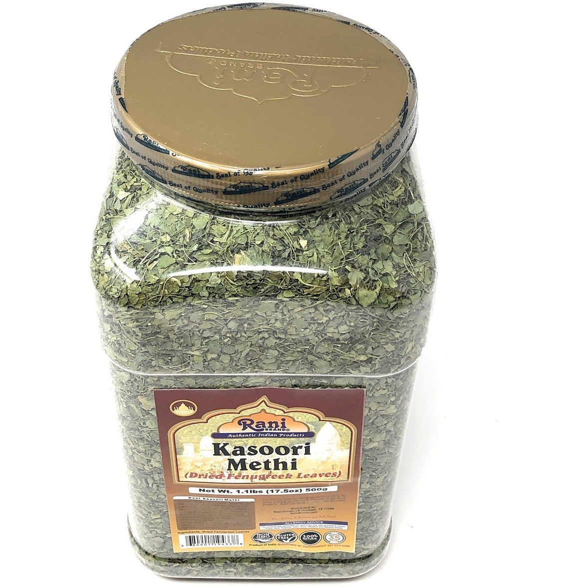 Rani Fenugreek Leaves Dried, All Natural (Kasoori Methi) 500g (17.5oz) ~ Gluten Friendly | NON-GMO ~ Vegan