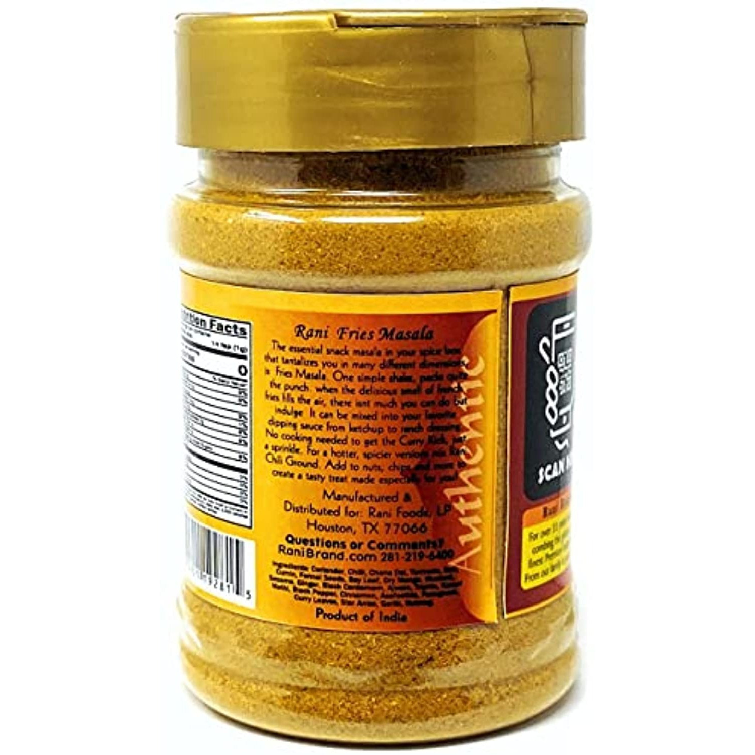 Rani French Fries Masala 3oz (85g) Shaker Top For Your Fries or Eggs ~ All Natural | Vegan | Gluten Friendly | NON-GMO | Indian Origin
