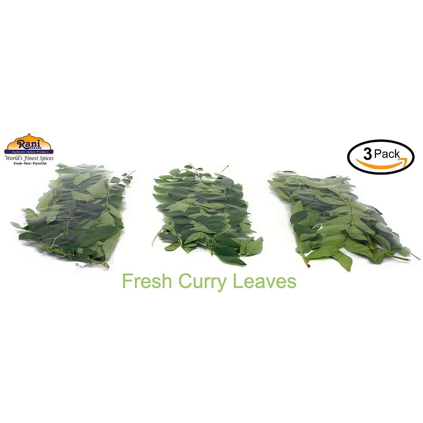 Rani Fresh Curry Leaves 3oz (Pack of 3 x 1oz) ~All Natural | Vegan | Gluten Friendly | NON-GMO