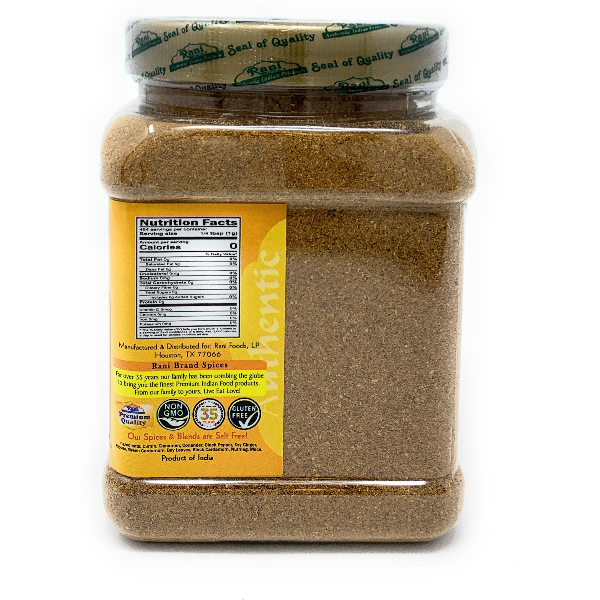 Rani Garam Masala Indian 11 Spice Blend 1lb (16oz) 454g All Natural | Gluten Free Ingredients | Salt Free | NON-GMO