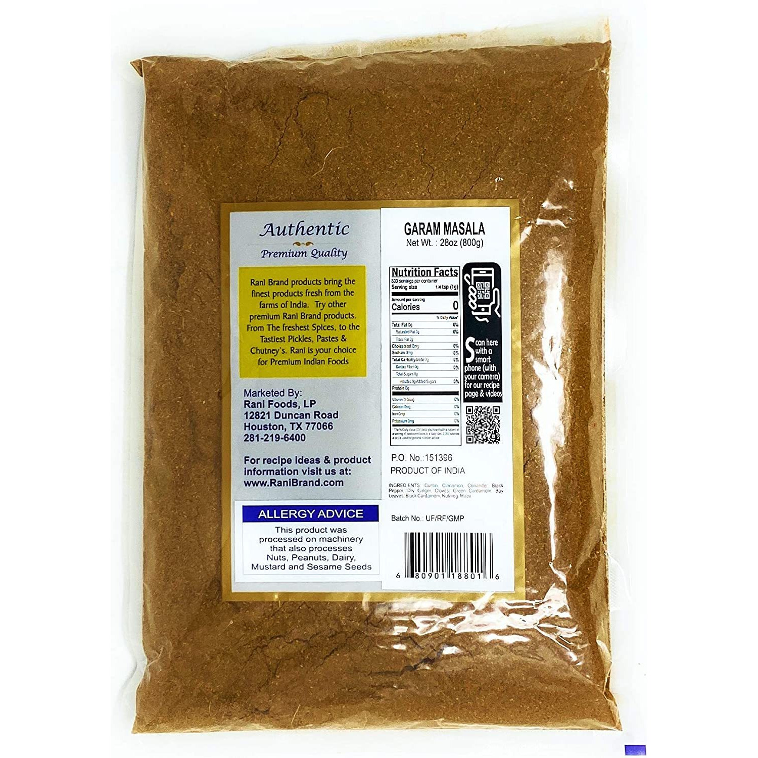 Rani Garam Masala Indian 11 Spice Blend 28oz (800g) ~ All Natural, Salt-Free | Vegan | No Colors | Gluten Friendly | NON-GMO | Indian Origin