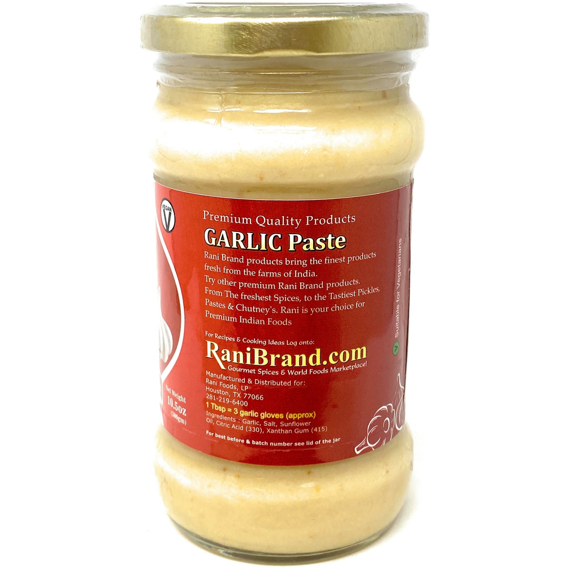 Rani Garlic Cooking Paste 10.5oz (300g) ~ Vegan | Gluten Free | NON-GMO | No Colors | Indian Origin