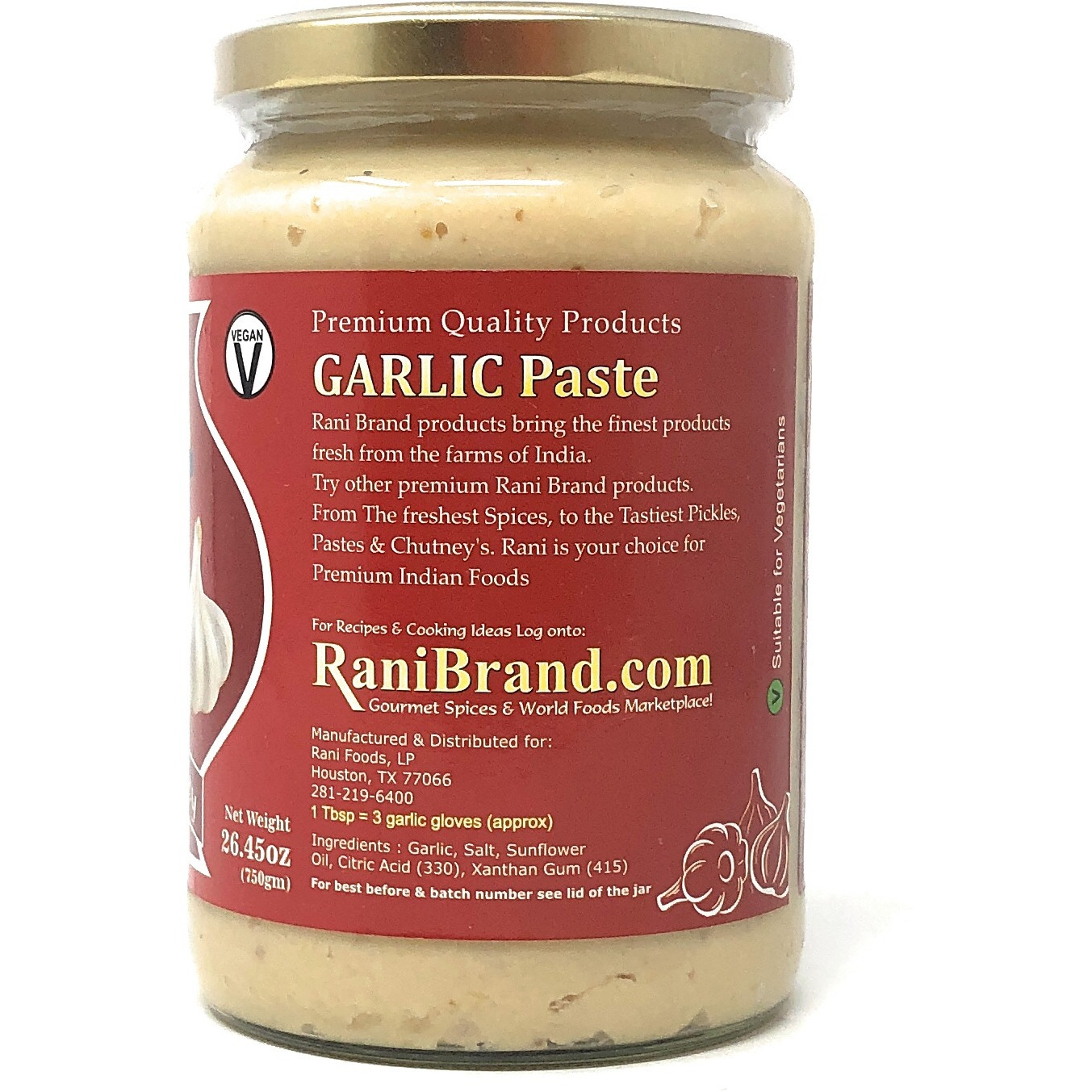 Rani Garlic Cooking Paste 26.5oz (750g) ~ Vegan | Gluten Free Ingredients | NON-GMO | No Colors | Indian Origin