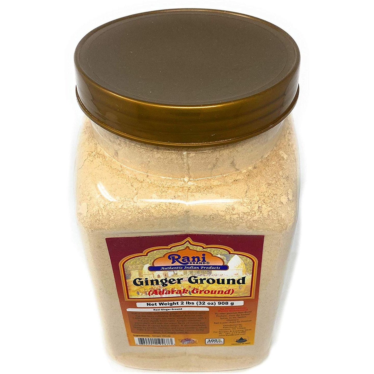 Rani Ginger (Adarak) Powder Ground, Spice 2lbs (908g) Bulk PET Jar ~ Natural | Vegan | Gluten Friendly | NON-GMO | Indian Origin