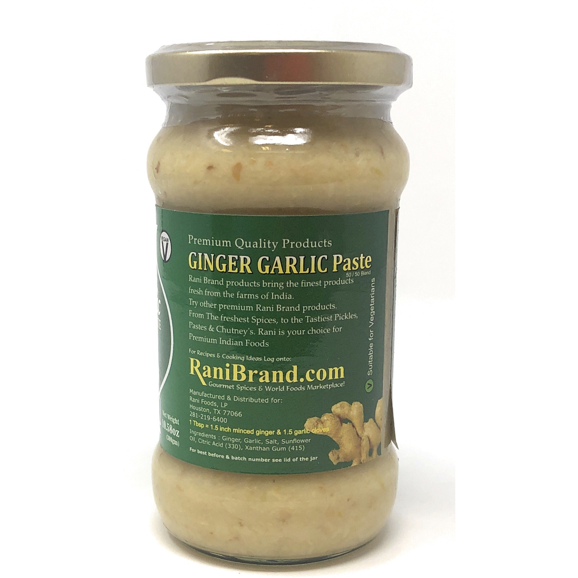 Rani Ginger Garlic Cooking Paste 10.58oz (300gm) ~ Vegan | Glass Jar | Gluten Free | NON-GMO | No Colors | Indian Origin