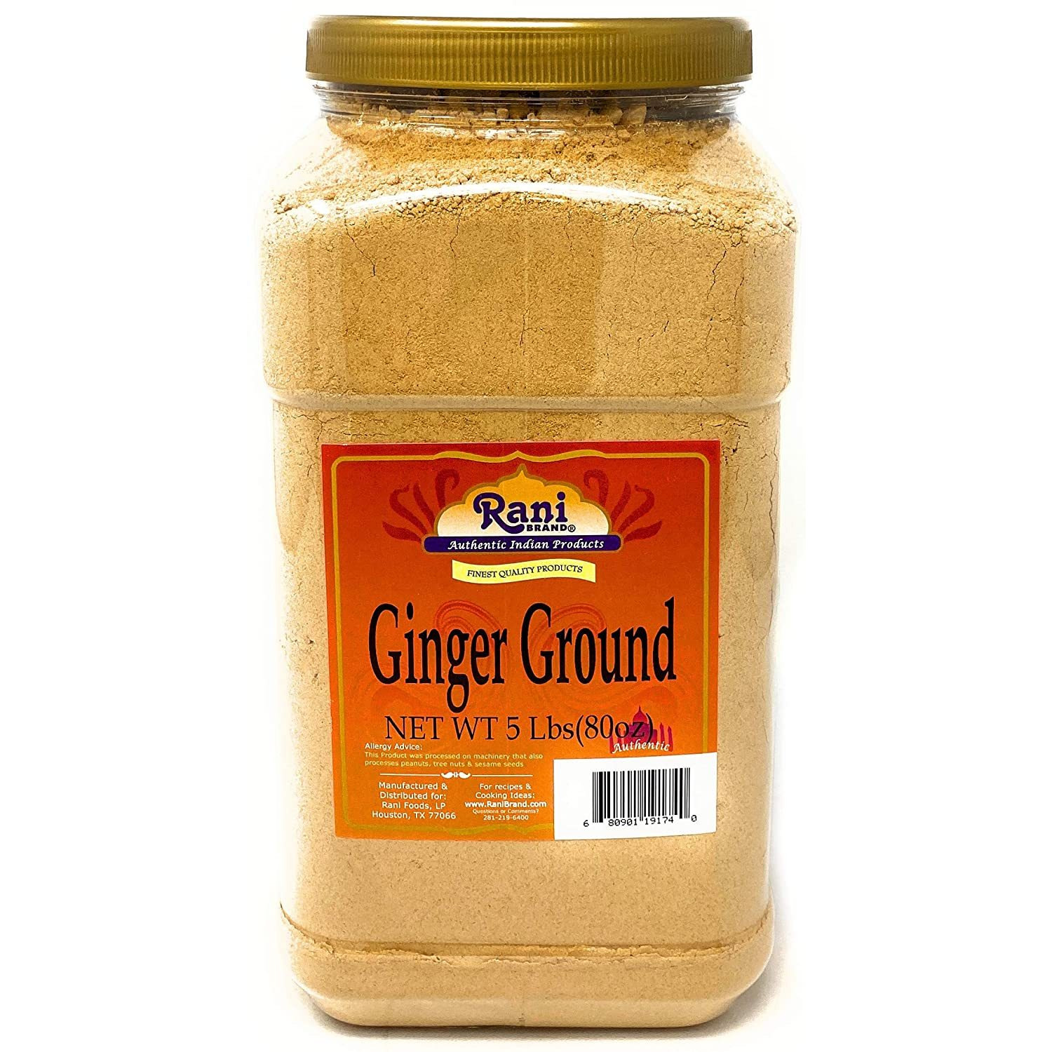 Rani Ginger Ground 5lbs (2.27kg) Jar  ~ Bulk