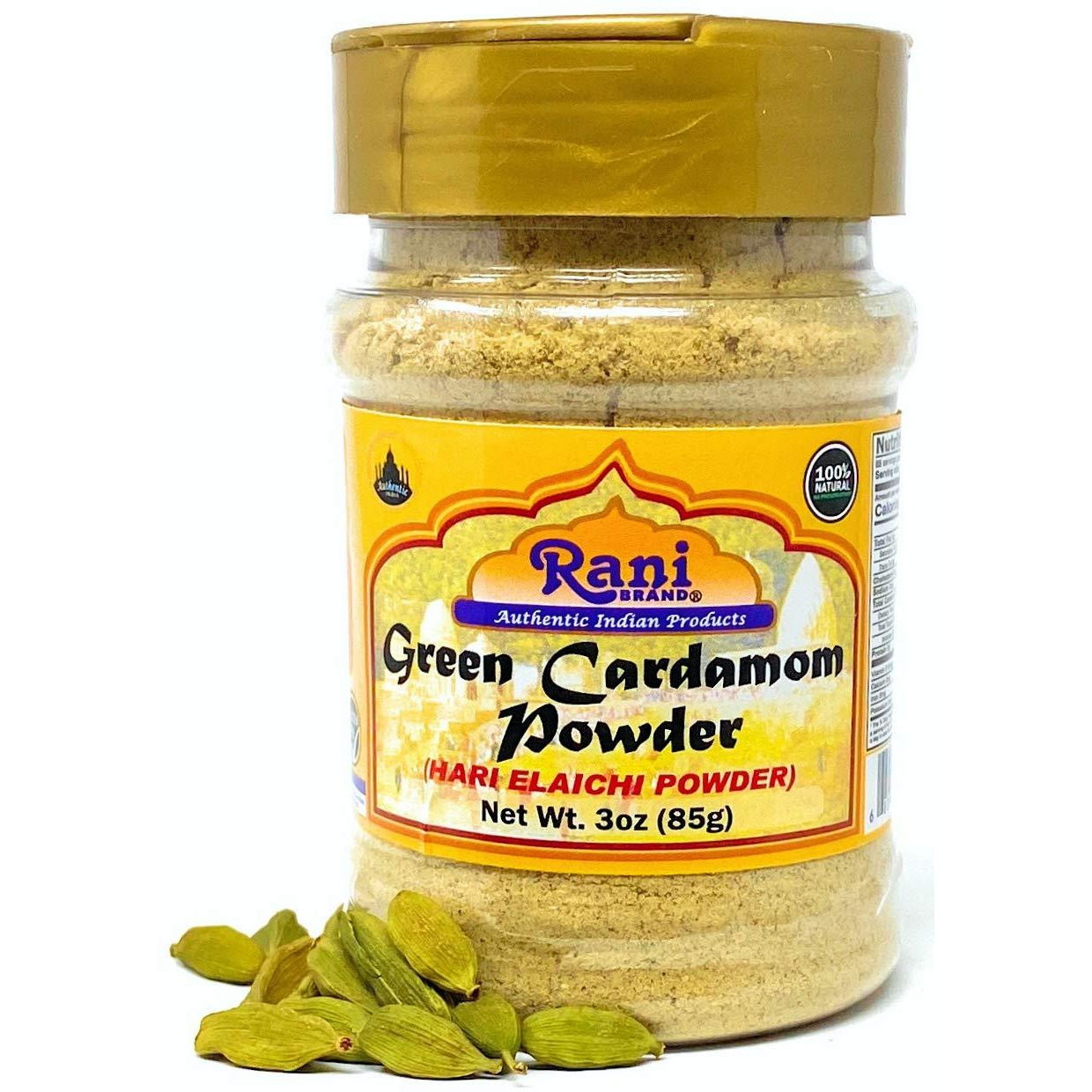 Rani Green Cardamom Pods Powder (Hari Elachi) 3oz (85gms) ~ Natural | Vegan | Gluten Friendly | NON-GMO