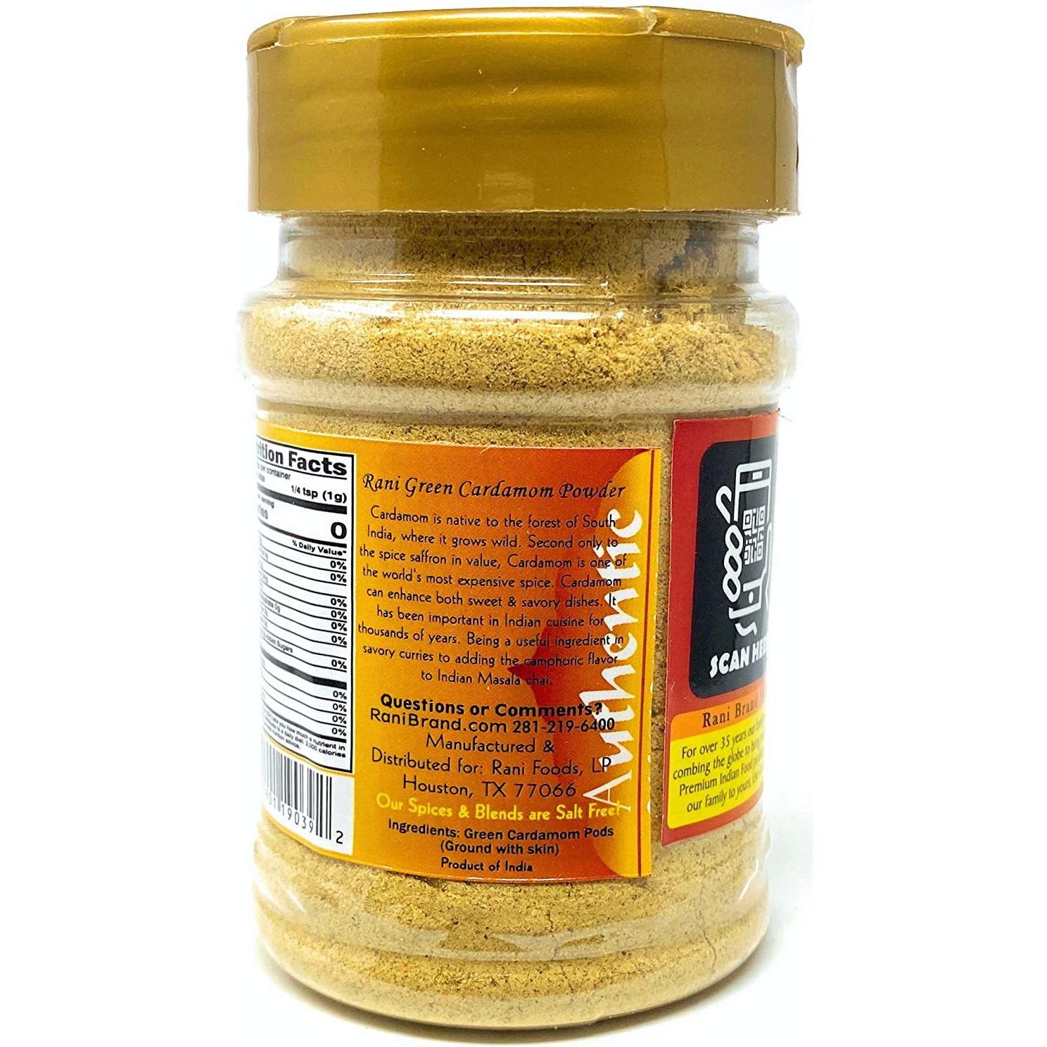 Rani Green Cardamom Pods Powder (Hari Elachi) 3oz (85gms) ~ Natural | Vegan | Gluten Friendly | NON-GMO