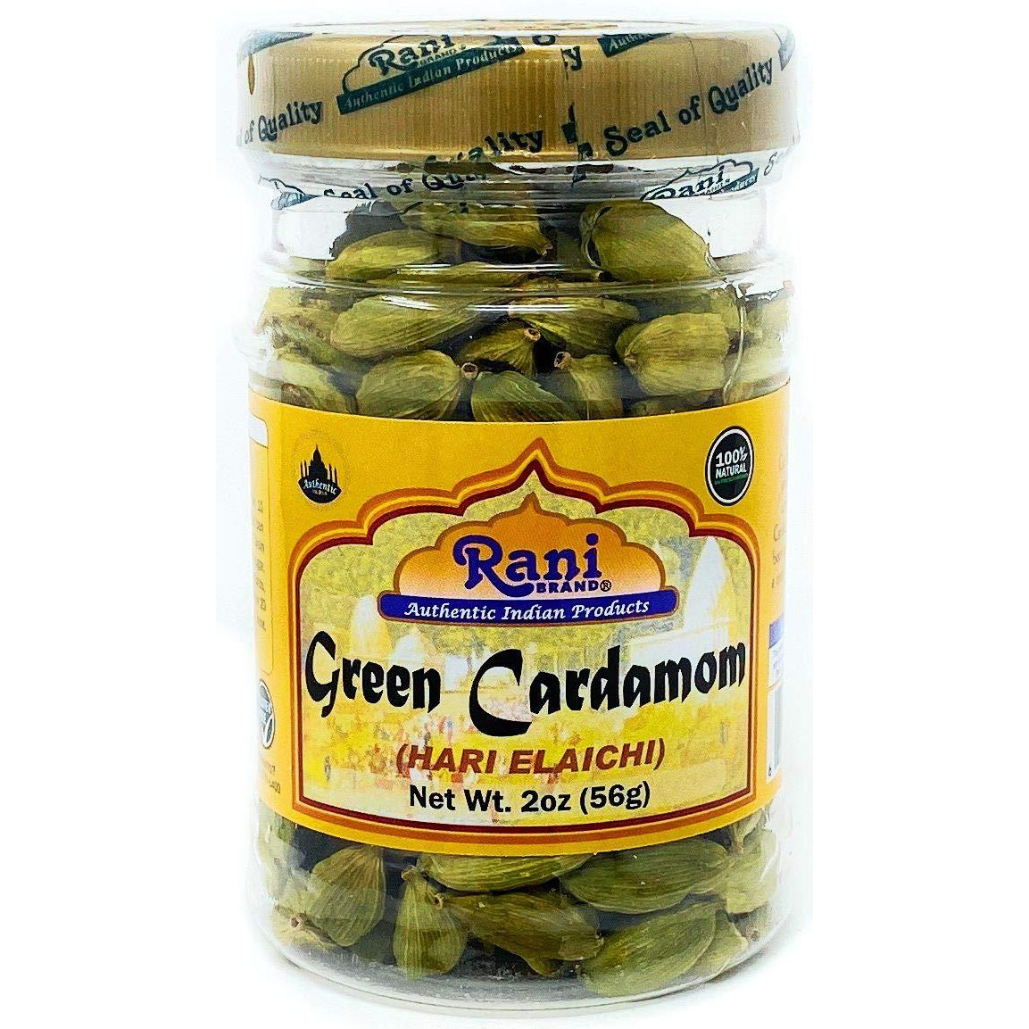 Rani Green Cardamom Pods Spice (Hari Elachi) 2oz (56gms) ~ Natural | Vegan | Gluten Free Ingredients | NON-GMO