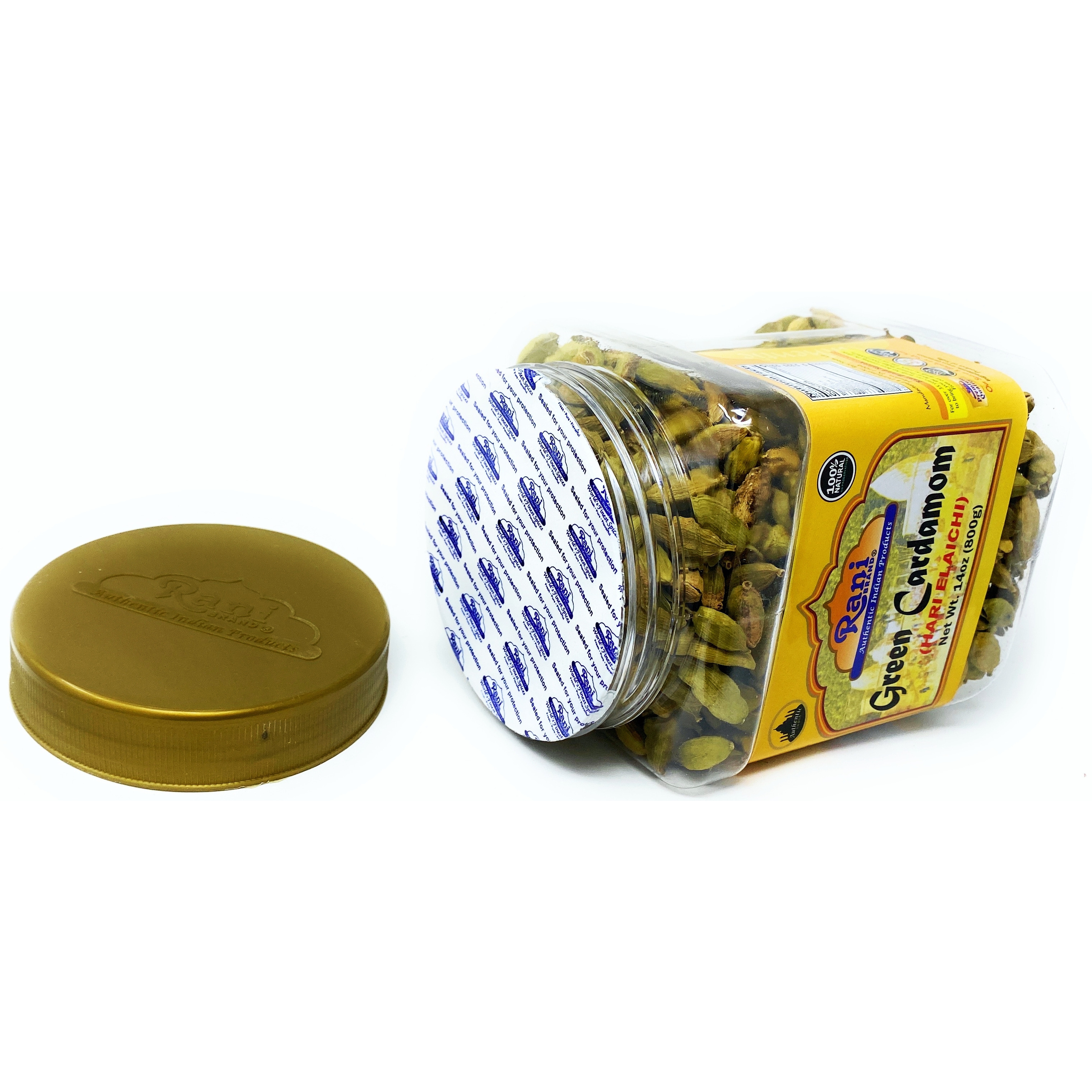 Rani Green Cardamom Pods Spice (Hari Elachi) 400g (14oz) PET Jar ~ Natural | Vegan | Gluten Friendly | NON-GMO