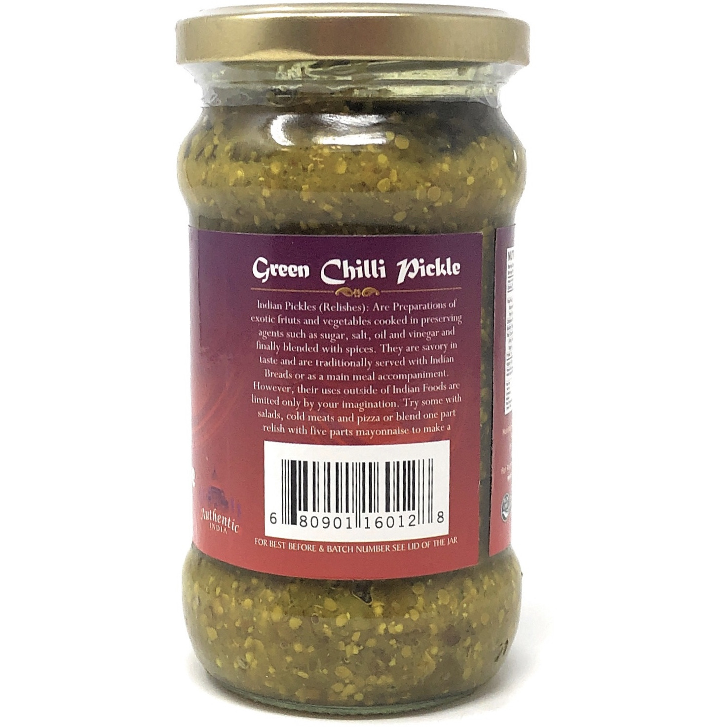 Rani Green Chilli Pickle Hot (Achar, Spicy Indian Relish) 10.5oz (300g) ~ Glass Jar, All Natural | Vegan | Gluten Free | NON-GMO | No Colors | Popular Indian Condiment, Indian Origin