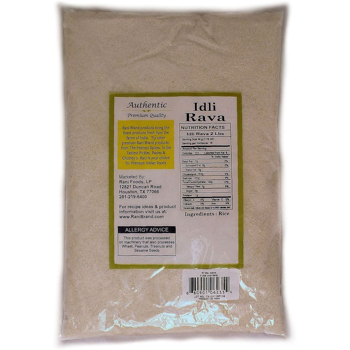 Rani Idly Rava (Parboiled Cream of Rice) 2lbs (32oz) 2 Pound ~ All Natural | Vegan | Gluten Friendly | NON-GMO | Indian Origin