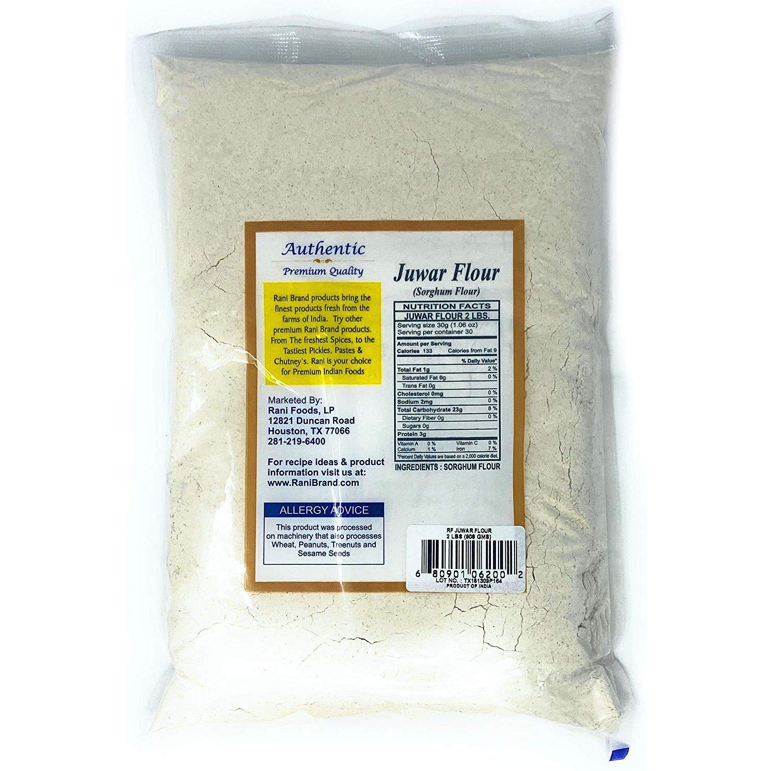 Rani Juwar (Sorghum) Flour 2lbs (32oz) 2 Pound ~ All Natural, Salt-Free | Vegan | No Colors | Gluten Friendly | NON-GMO | Indian Origin