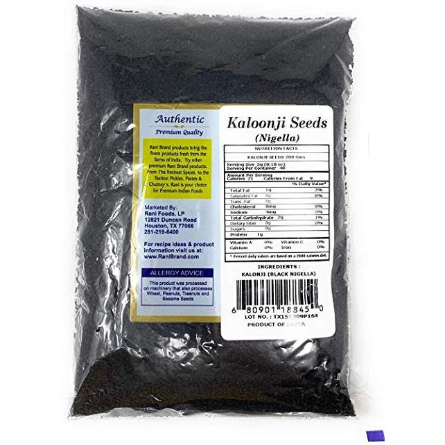 Rani Kalonji (Black Seed, Nigella Sativa, Black Cumin) Seeds 7oz (200g) All Natural ~ Gluten Free Ingredients | NON-GMO | Vegan | Indian Origin
