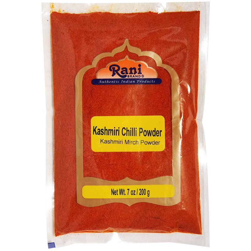 Rani Kashmiri Chilli Powder (Deggi Mirch, Low Heat) Ground Indian Spice 7oz (200g) ~ All Natural, Salt-Free | Vegan | No Colors | Gluten Friendly | NON-GMO | Indian Origin