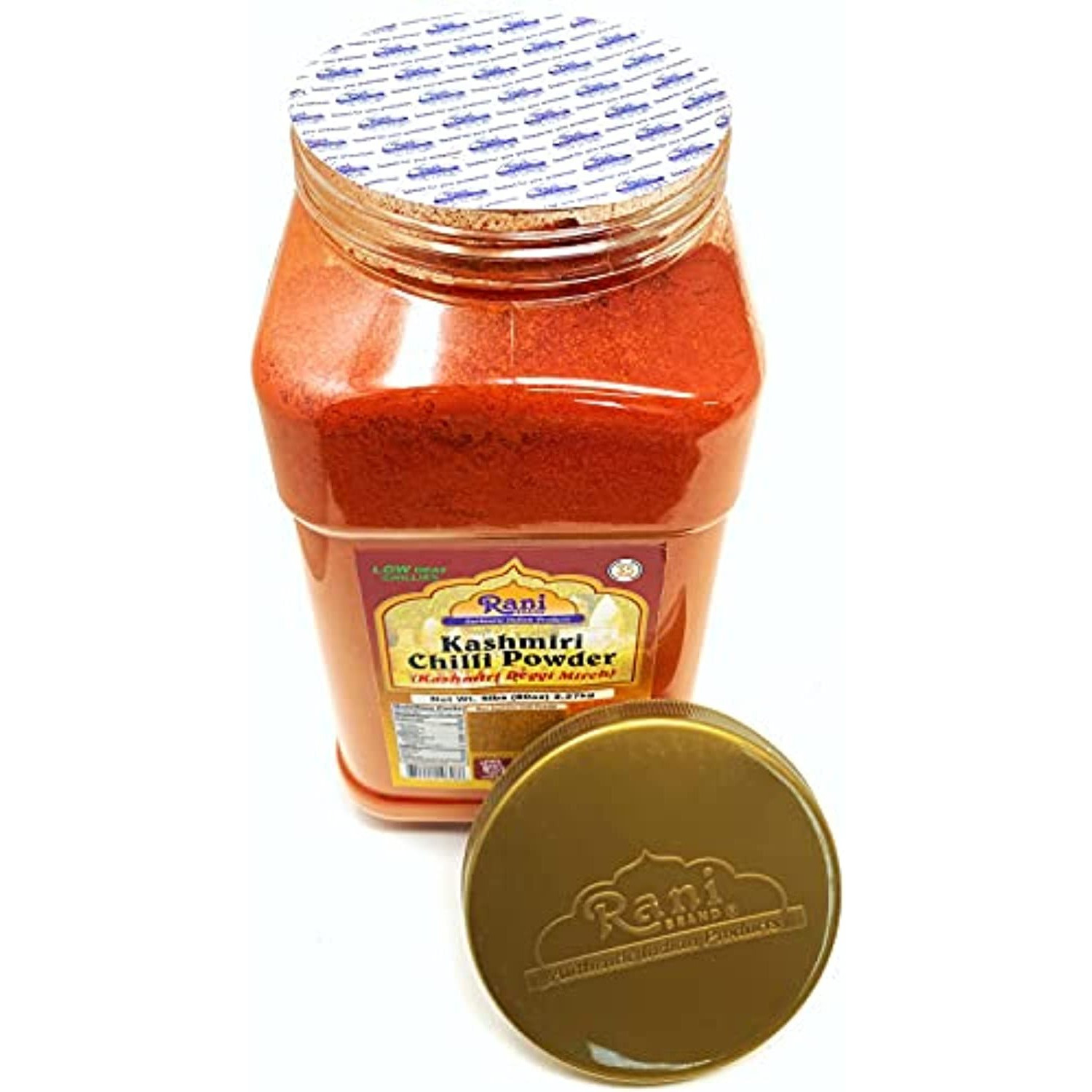 Rani Kashmiri Chilli Powder (Deggi Mirch, Low Heat) Ground Indian Spice 80oz (5lbs) 2.27kg PET Jar ~ All Natural | Salt-Free | Vegan | No Colors | Gluten Friendly | NON-GMO | Indian Origin