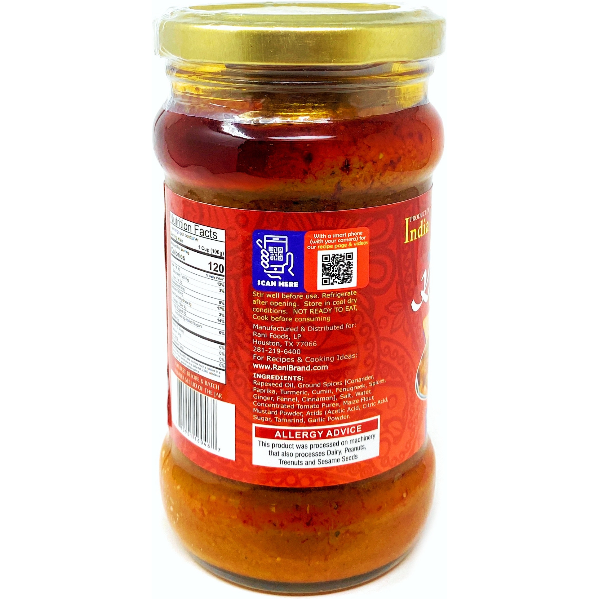 Rani Kashmiri Curry Cooking Spice Paste 10oz (300g) Glass Jar ~ No Colors | All Natural | NON-GMO | Vegan | Gluten Free | Indian Origin
