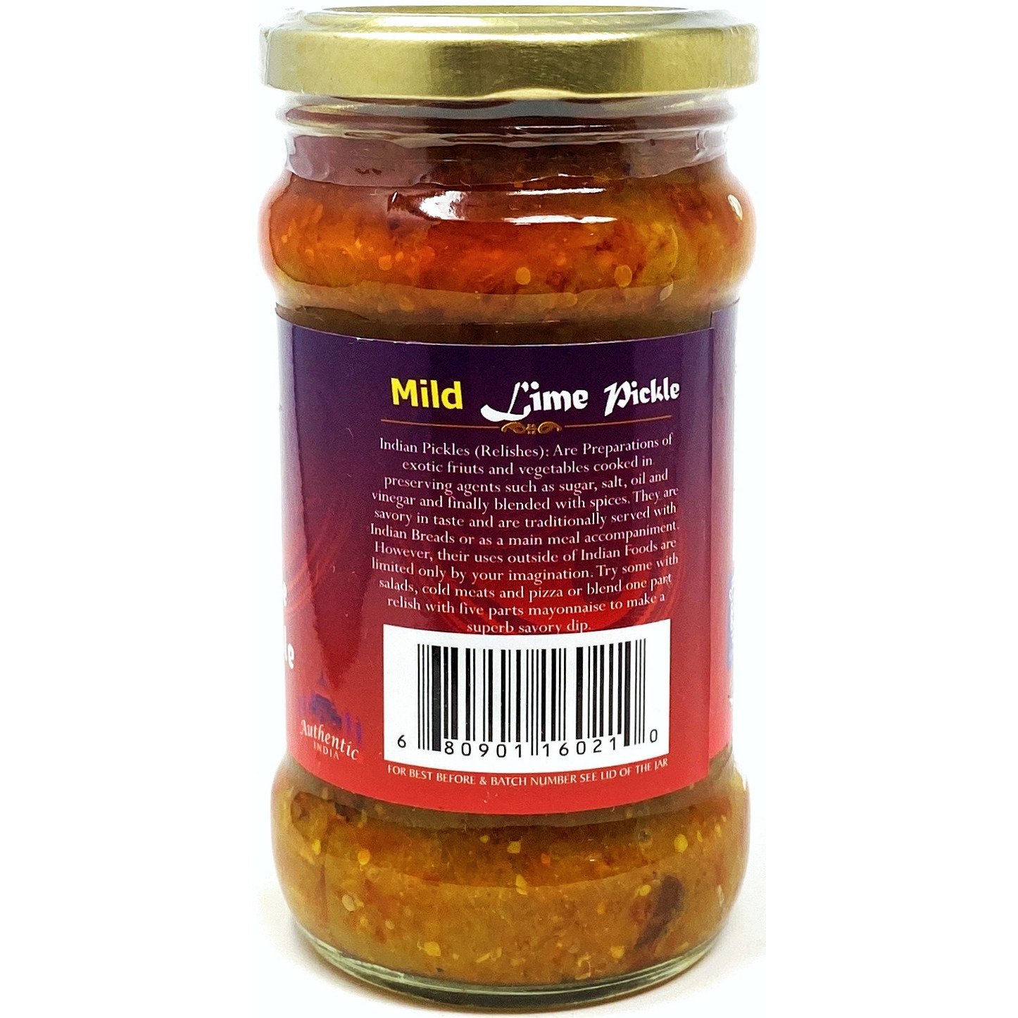 Rani Lime Pickle Mild (Achar, Spicy Indian Relish) 10.5oz (300g) ~ Glass Jar, All Natural | Vegan | Gluten Free | NON-GMO | No Colors | Popular Indian Condiment, Indian Origin