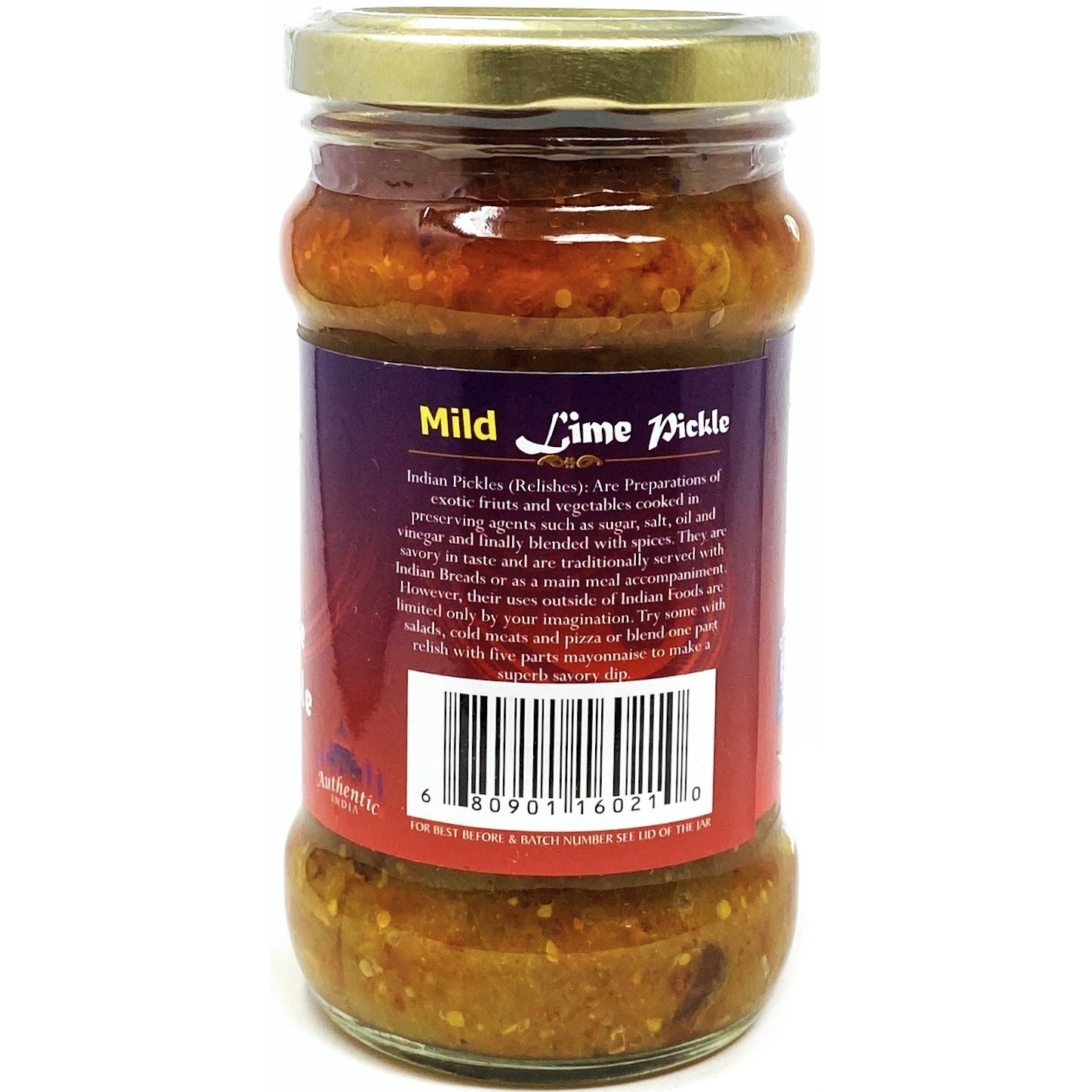 Rani Lime Pickle Mild (Achar, Spicy Indian Relish) 10.5oz (300g) ~ Glass Jar, All Natural | Vegan | Gluten Free | NON-GMO | No Colors | Popular Indian Condiment, Indian Origin