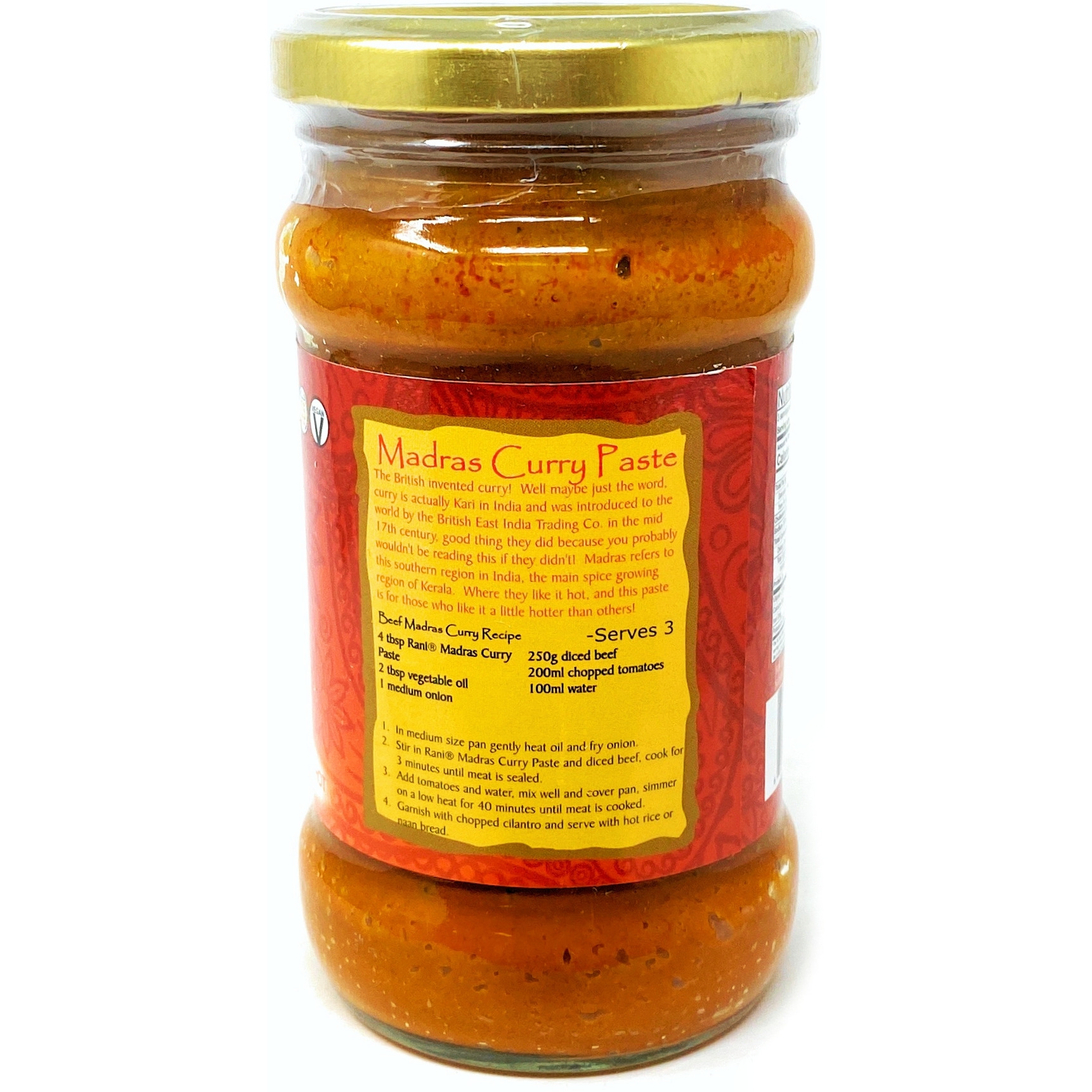 Rani Madras Curry Cooking Spice Paste 10oz (300g) Glass Jar ~ No Colors | All Natural | NON-GMO | Vegan | Gluten Free | Indian Origin