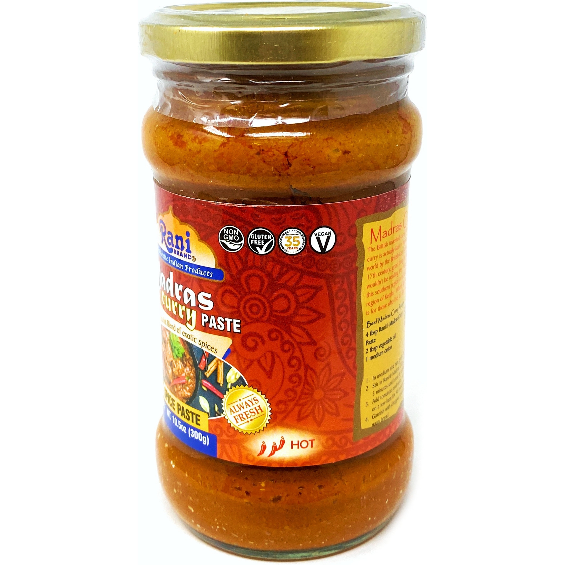 Rani Madras Curry Cooking Spice Paste 10oz (300g) Glass Jar ~ No Colors | All Natural | NON-GMO | Vegan | Gluten Free | Indian Origin