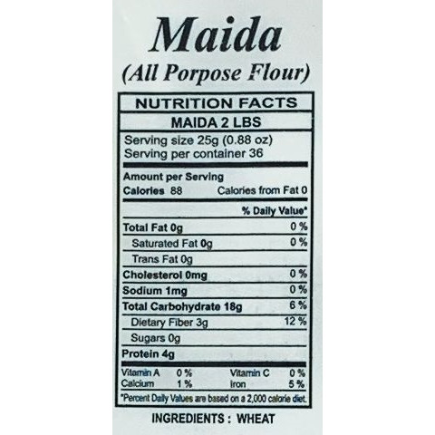 Rani Maida Flour (Indian All Purpose Flour) 2lb (32oz) ~ All Natural | Vegan | Indian Origin