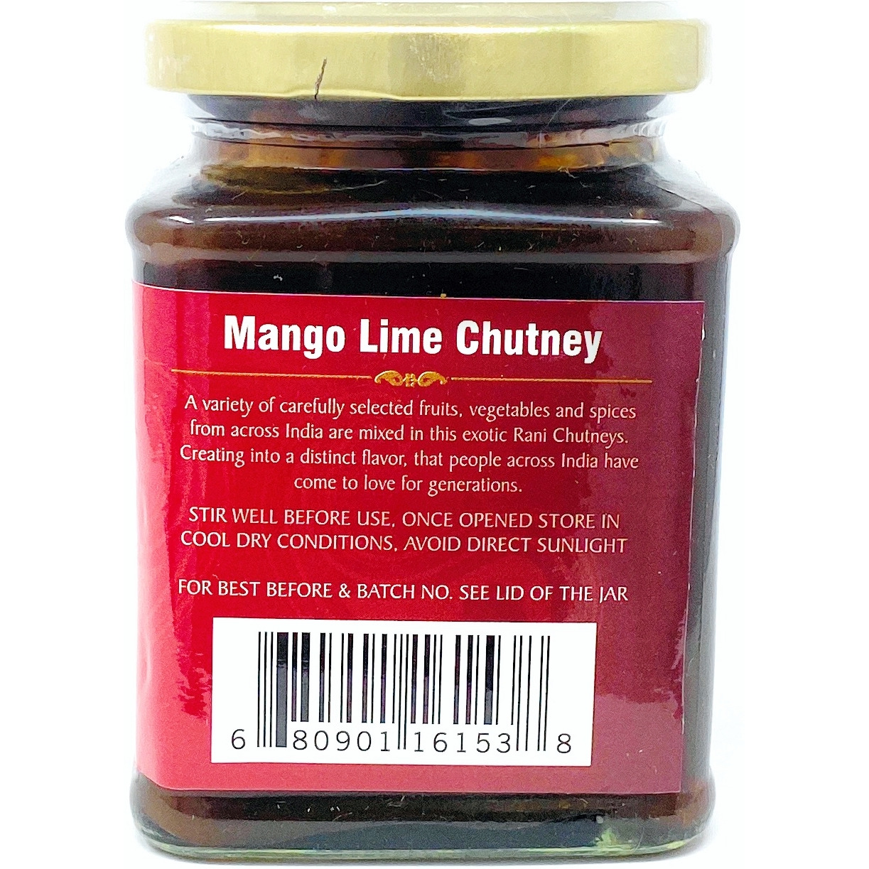 Rani Mango Lime Chutney (Indian Preserve) 10.5oz (300g) Glass Jar, Ready to eat, Vegan ~ Gluten Free Ingredients, All Natural, NON-GMO