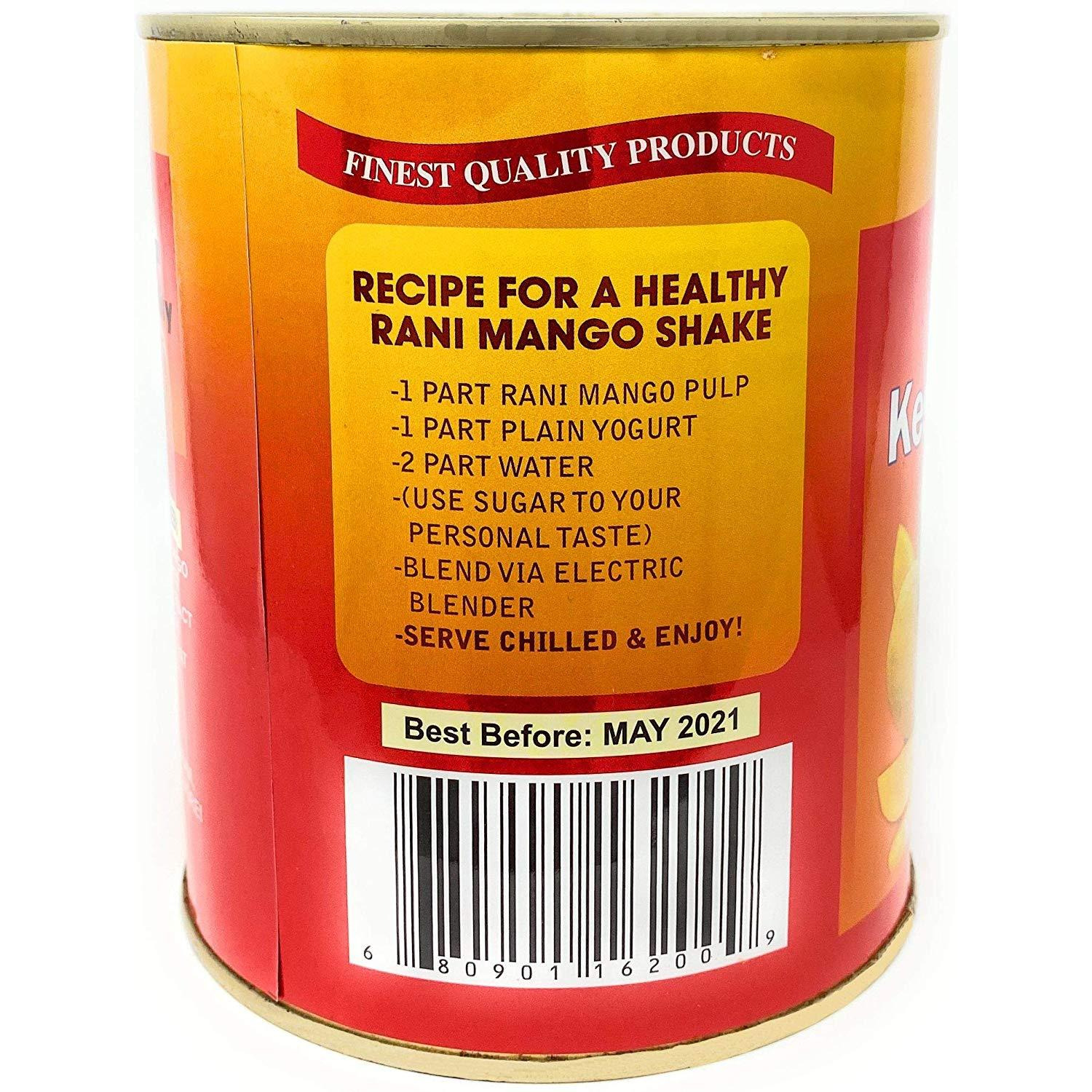 Rani Mango Pulp Puree (Makes Mango Lassi Shakes) Kesar Sweetened 30oz (1.875lbs) 850g ~ All Natural | NON-GMO | Vegan | No colors | Gluten Free Ingredients | Indian Origin