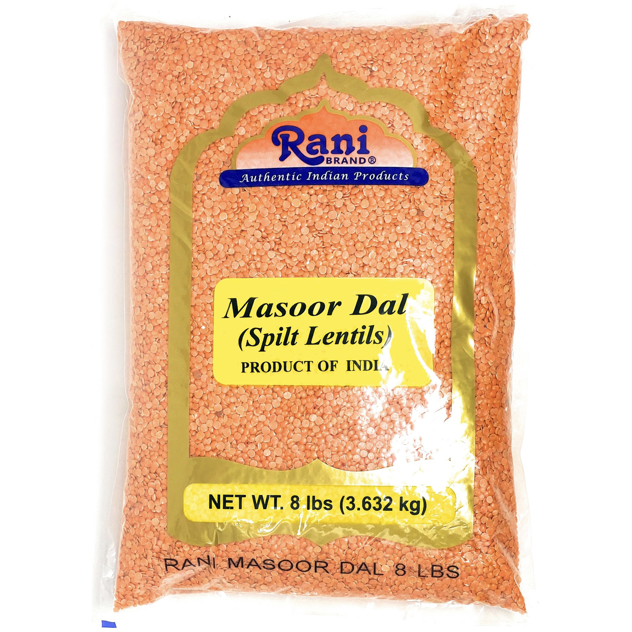 Rani Masoor Dal (Indian Red Lentils) Split Gram 8lb (128oz) Bulk ~ All Natural | Gluten Friendly Ingredients | NON-GMO | Vegan | Indian Origin