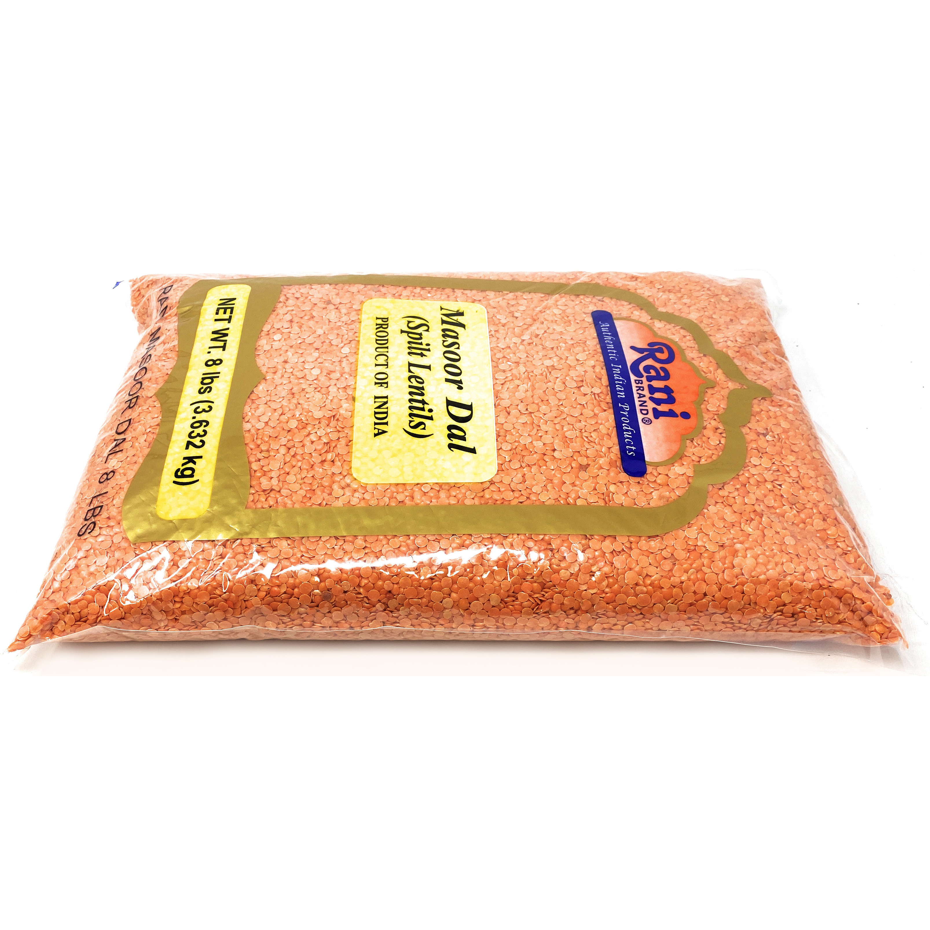 Rani Masoor Dal (Indian Red Lentils) Split Gram 8lb (128oz) Bulk ~ All Natural | Gluten Friendly Ingredients | NON-GMO | Vegan | Indian Origin