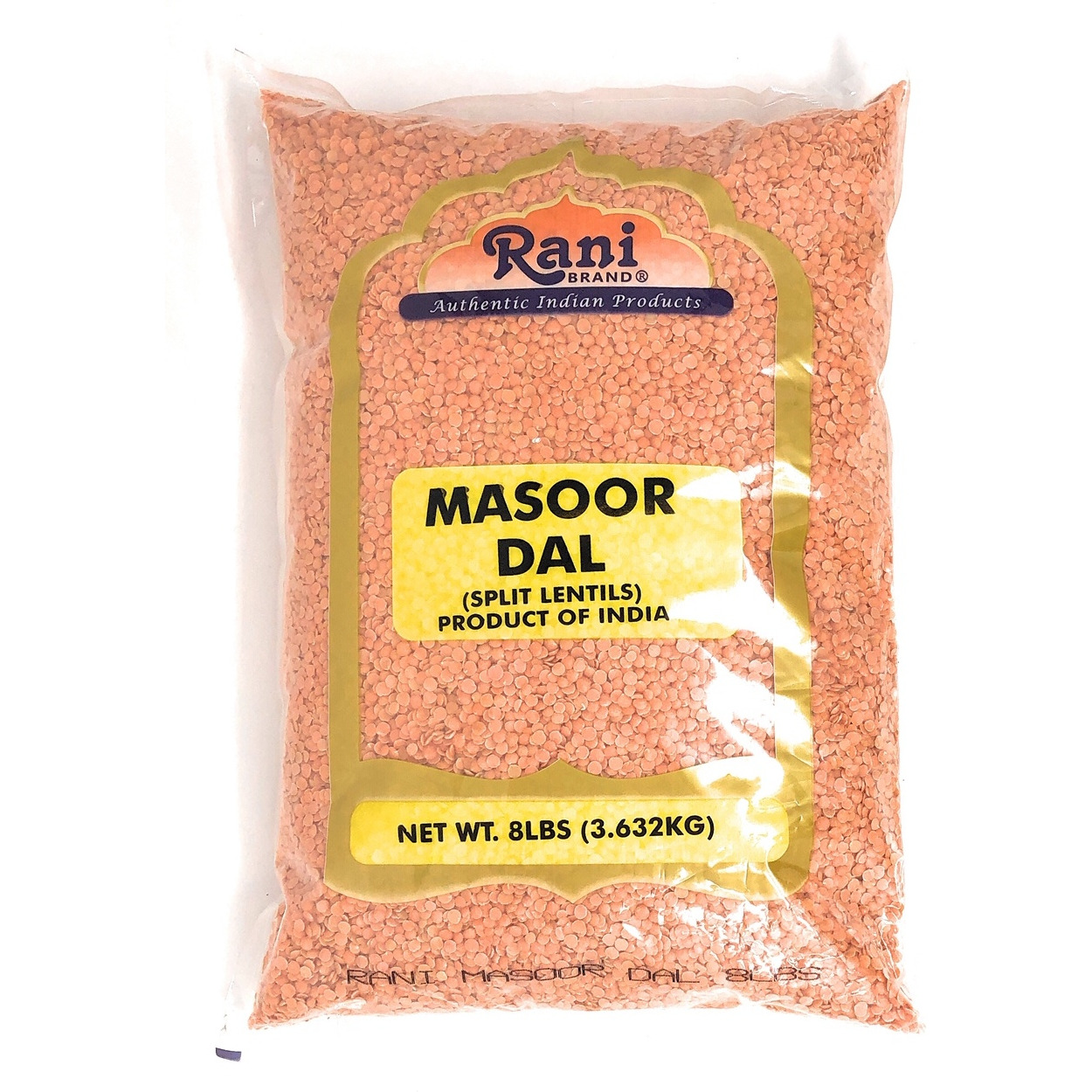 Rani Masoor Dal (Indian Red Lentils) Split Gram 8lb (128oz) Bulk ~ All Natural | Gluten Friendly Ingredients | NON-GMO | Vegan | Indian Origin