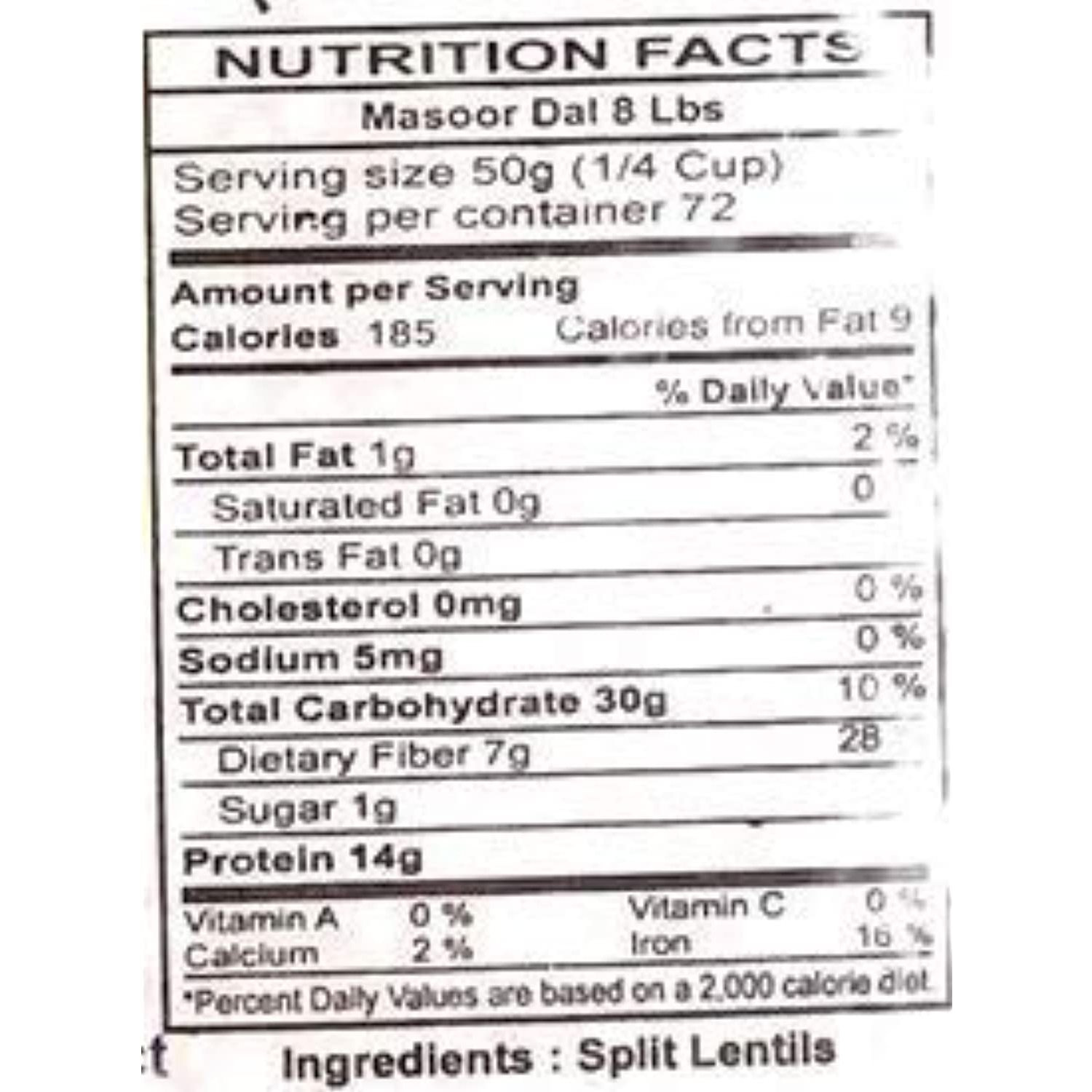 Rani Masoor Dal (Indian Red Lentils) Split Gram 8lb (128oz) Pack of 5 (Total 40lbs) Bulk ~ All Natural | Gluten Friendly | NON-GMO | Vegan | Indian Origin