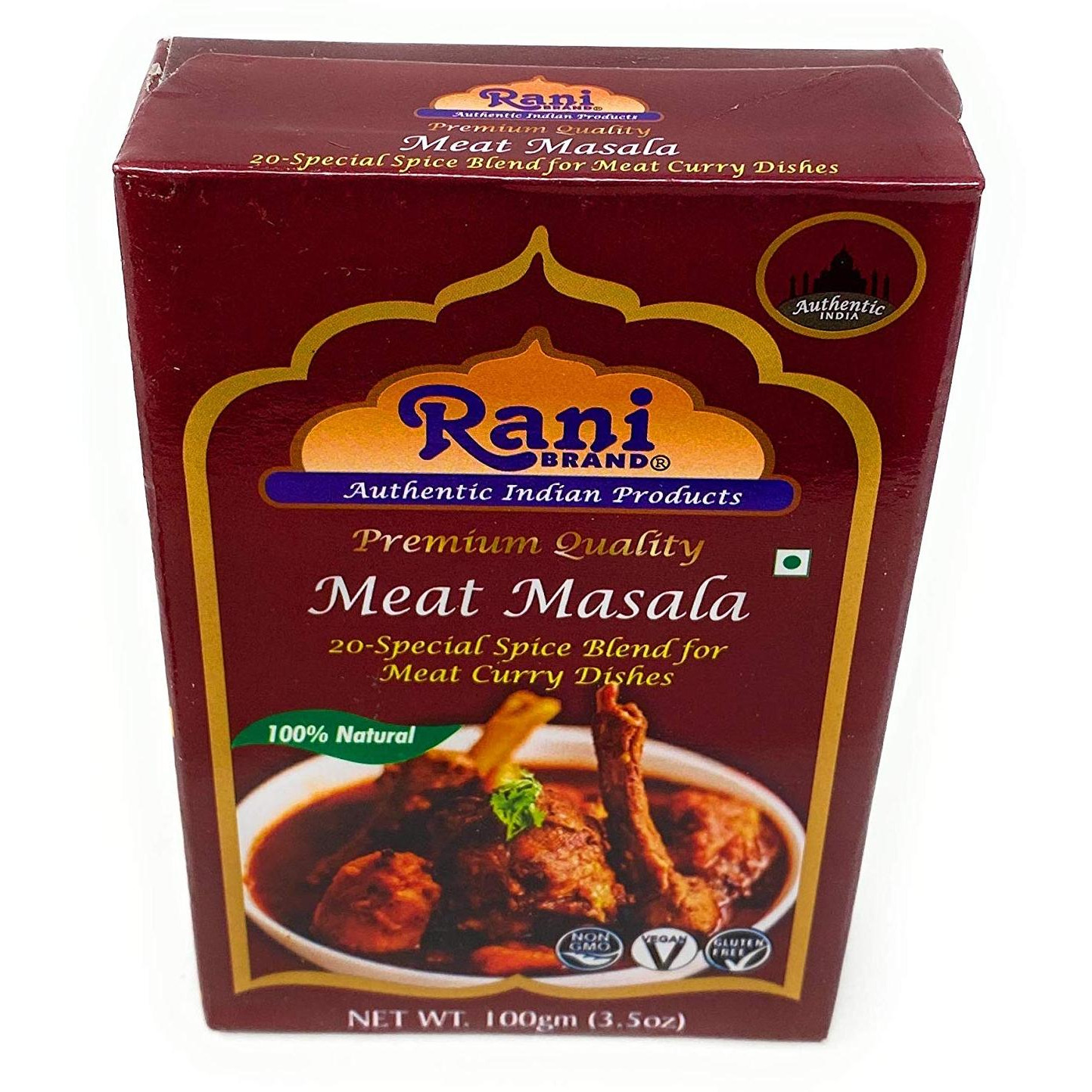 Rani Meat Curry Masala 21-Spice Blend 3.5oz (100g) ~ All Natural | Vegan | No Colors | Gluten Friendly Ingredients | NON-GMO | Indian Origin