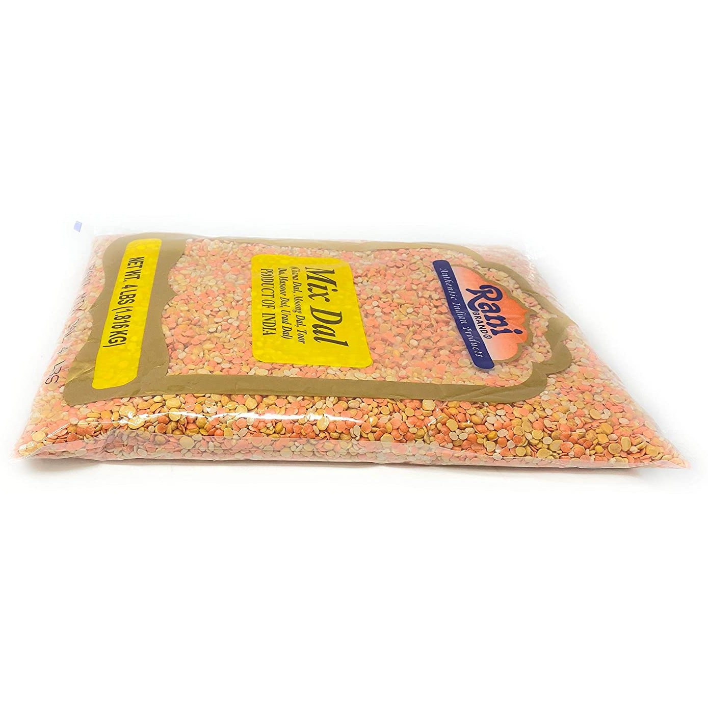 Rani Mixed Dal 4lbs (64oz) (Split Chick Peas, Split Mung Beans, Split Pigeon Peas, Split Lentils, Split Matpe Peas) ~ All Natural | Gluten Friendly | NON-GMO | Vegan | Indian Origin