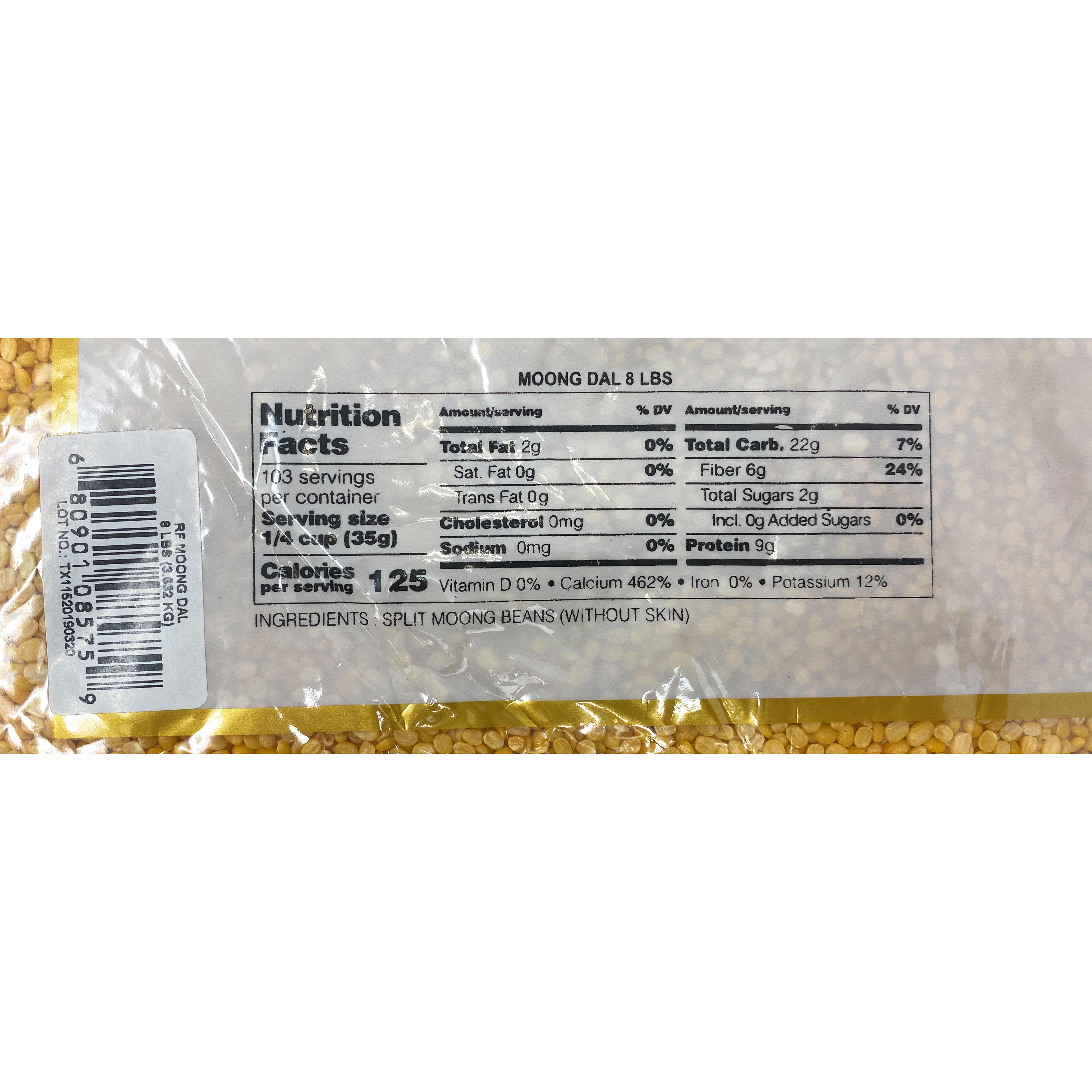 Rani Moong Dal (Split Mung Beans ) Lentils Indian 8lb (128oz) ~ All Natural | Gluten Friendly | NON-GMO | Vegan