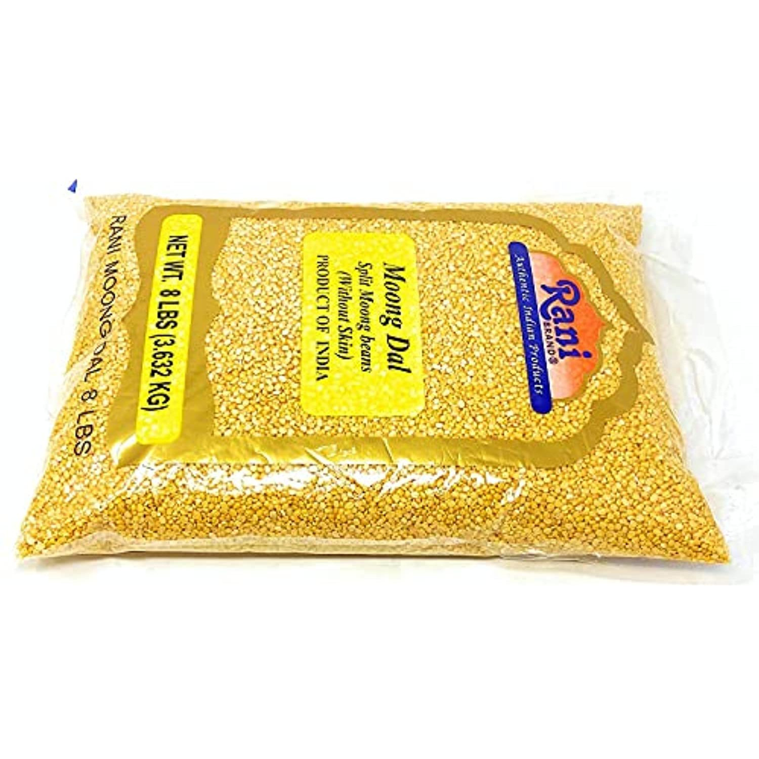 Rani Moong Dal (Split Mung Beans without skin) Lentils Indian 8lb (128oz) Pack of 5 (Total 40lbs) Bulk ~ All Natural | Gluten Friendly | NON-GMO | Vegan