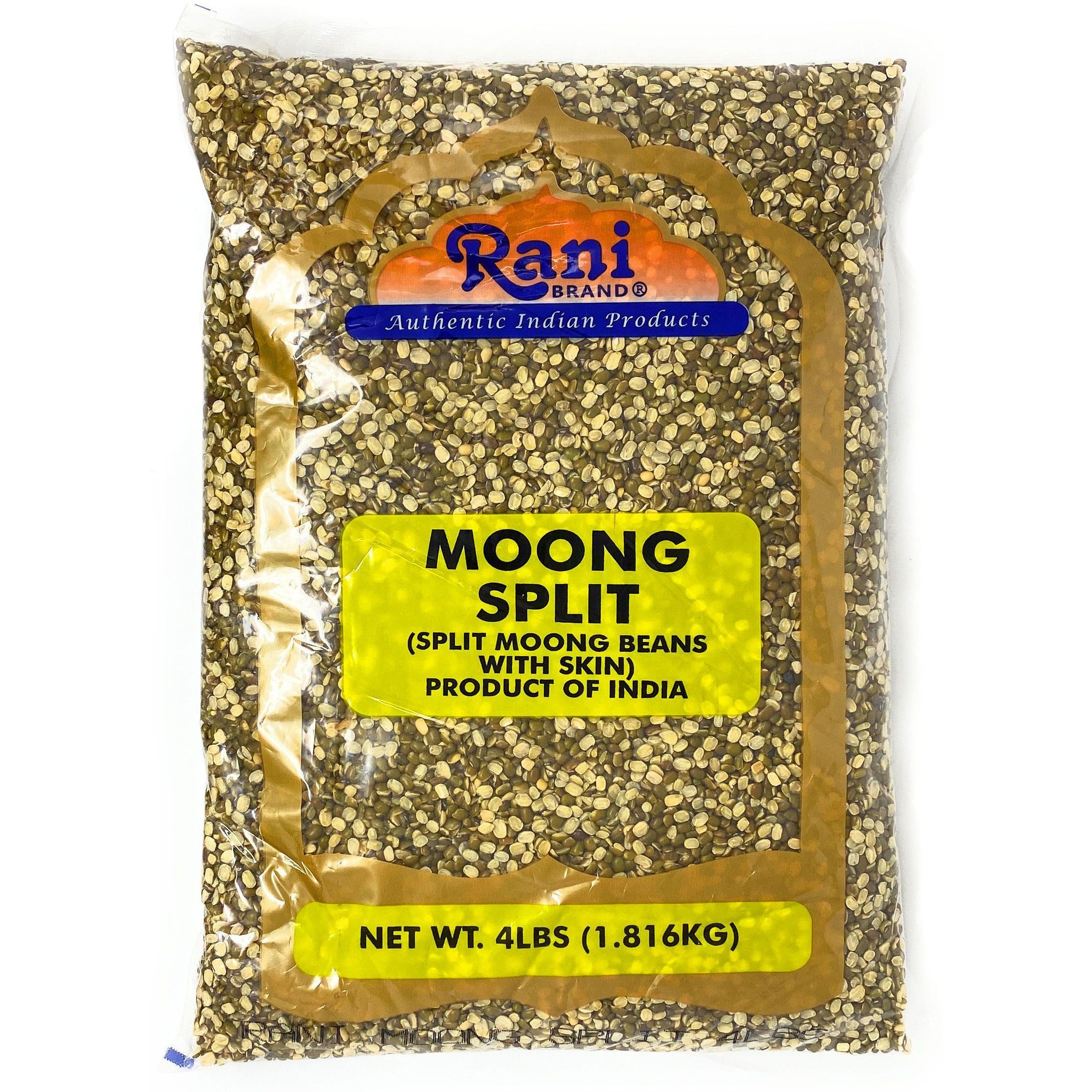 Rani Moong Split (Split Mung Beans WITH skin) Lentils Indian 4lb (64oz) ~ All Natural | Gluten Free Ingredients | NON-GMO | Vegan