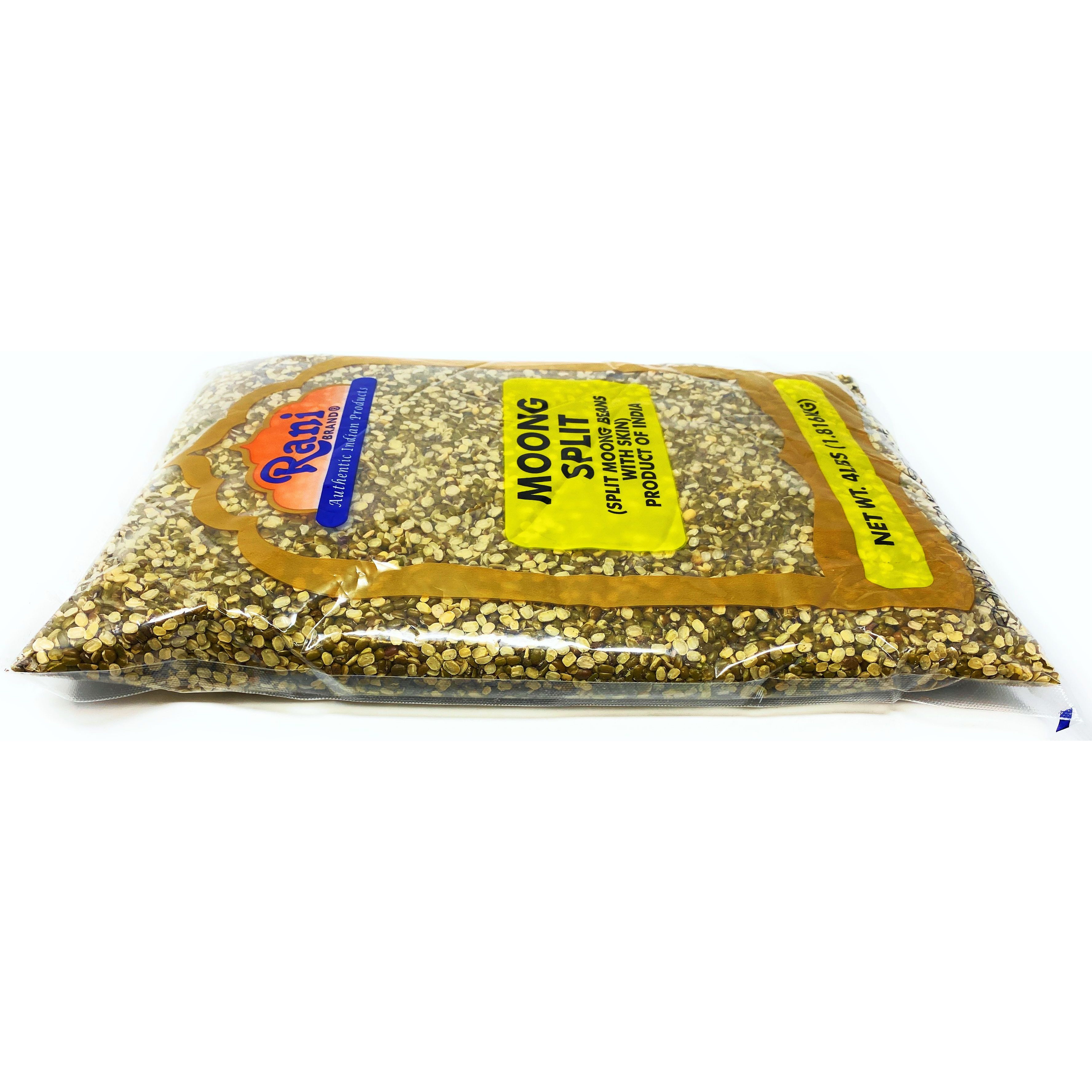 Rani Moong Split (Split Mung Beans WITH skin) Lentils Indian 4lb (64oz) ~ All Natural | Gluten Free Ingredients | NON-GMO | Vegan???