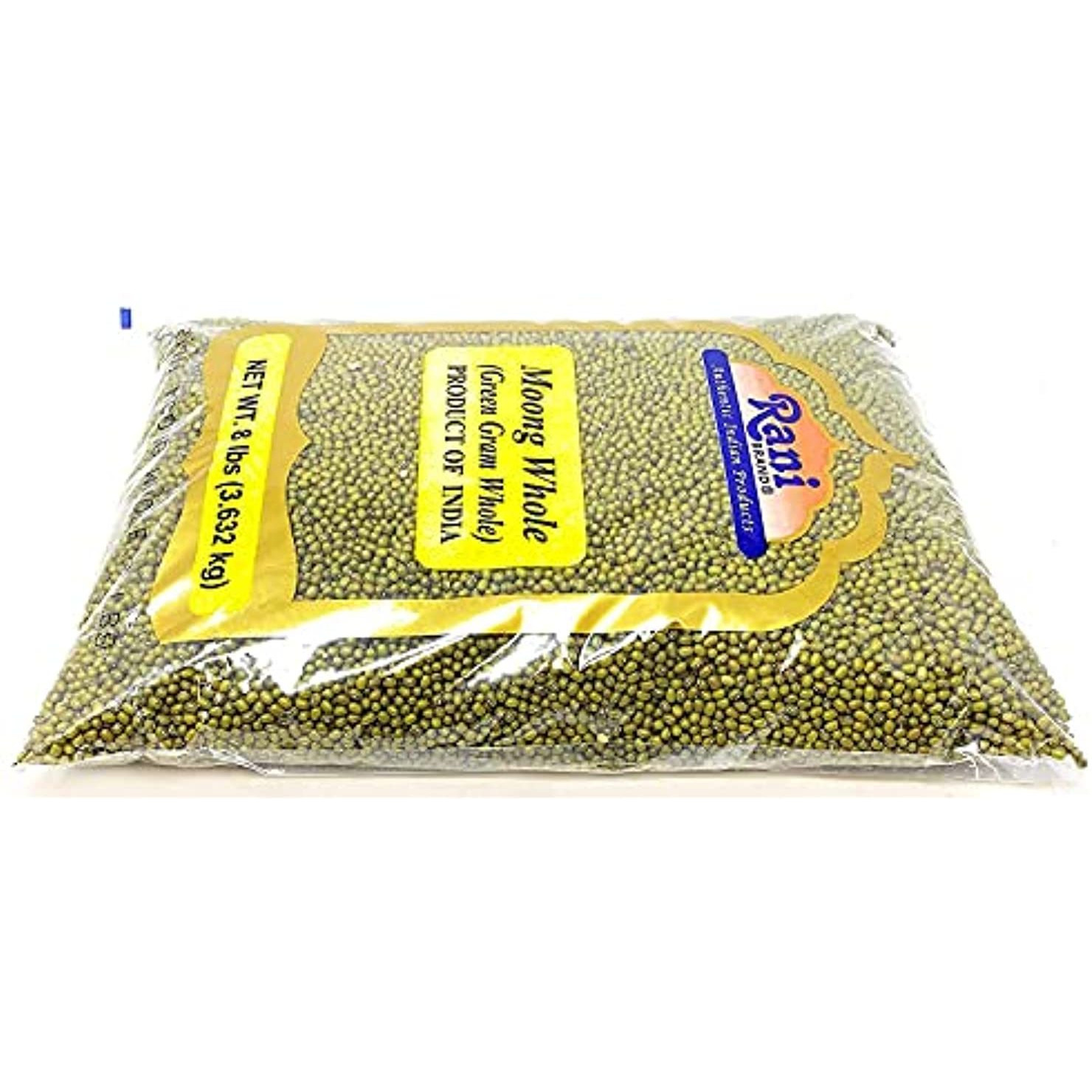 Rani Moong Whole (Ideal for cooking & sprouting, Whole Mung Beans with skin) Lentils Indian 8lb (128oz) Pack of 5 (Total 40lbs) Bulk ~ All Natural | NON-GMO | Vegan | Indian Origin