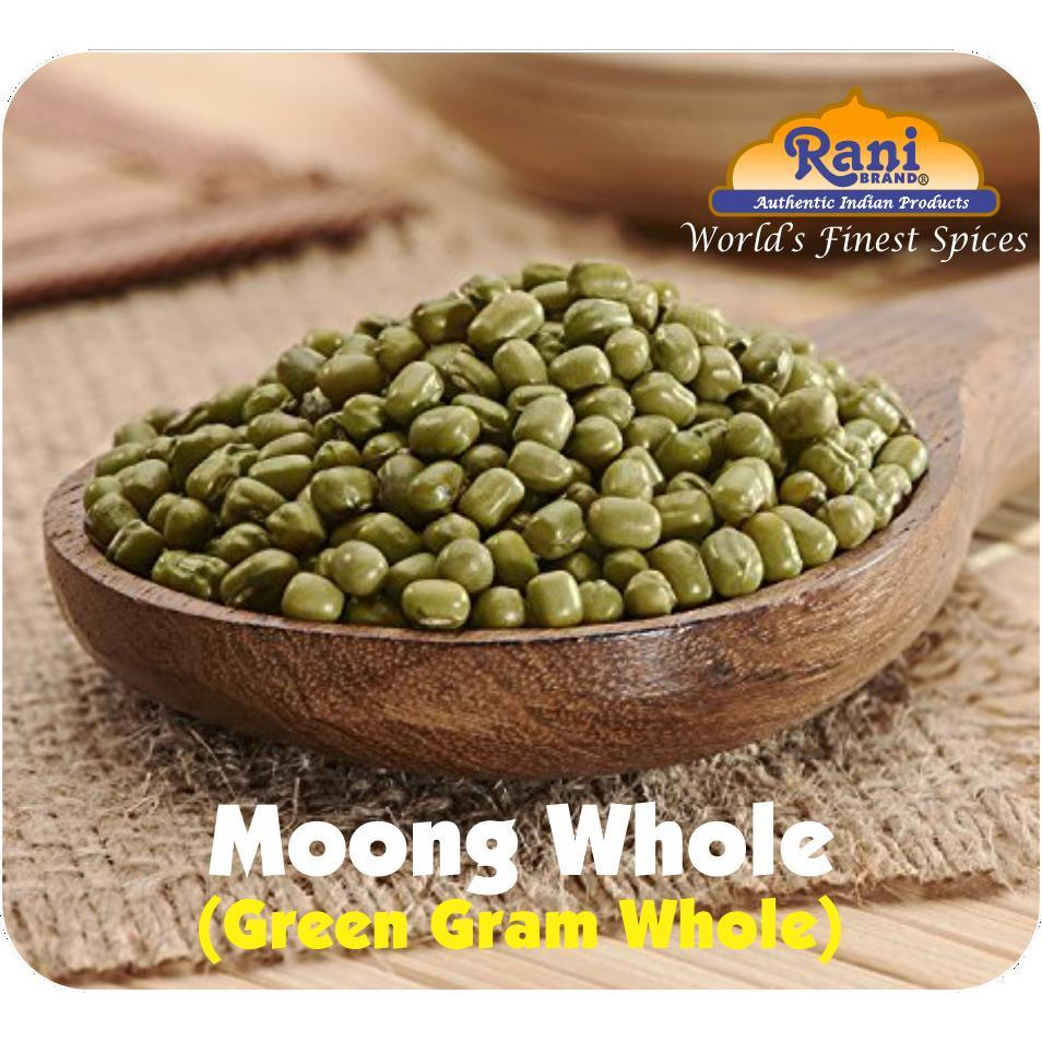 Rani Moong Whole (Ideal for cooking & sprouting, Whole Mung Beans with skin) Lentils Indian 8lbs (128oz) Bulk ~ All Natural | NON-GMO | Vegan | Indian Origin