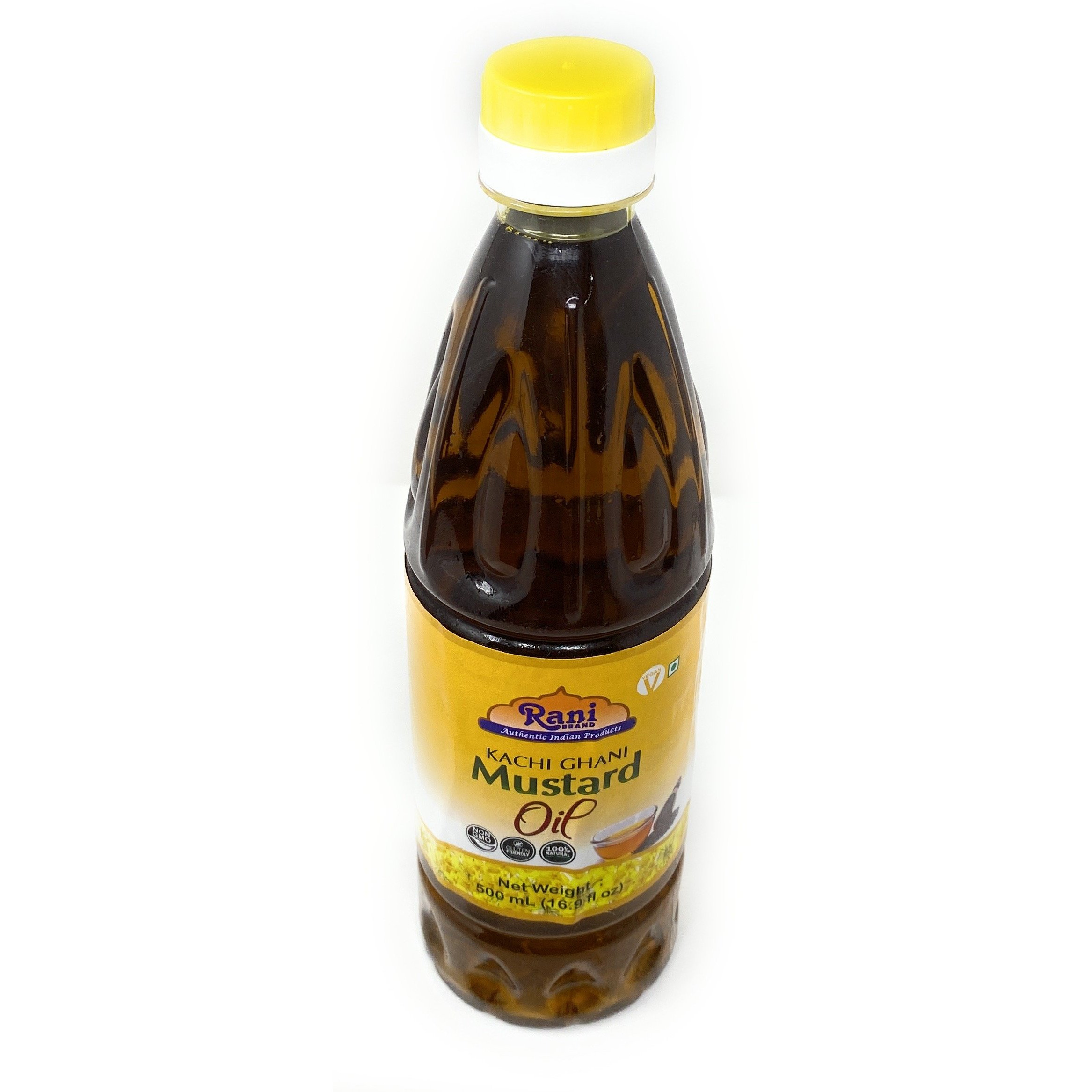 Rani Mustard Oil (Kachi Ghani) 16.9 Ounce (500ml) NON-GMO | Gluten Friendly | Vegan | 100% Natural