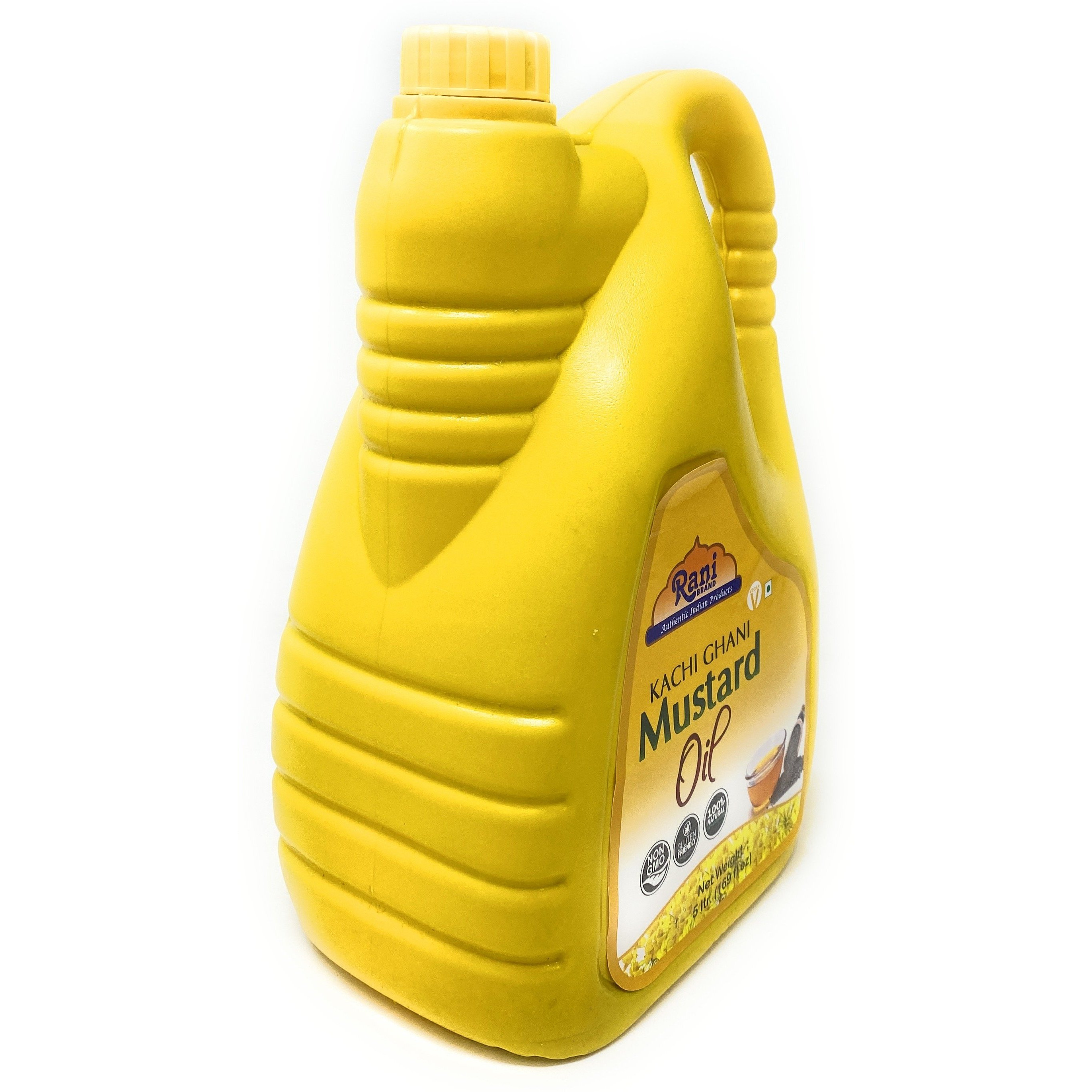 Rani Mustard Oil (Kachi Ghani) 169oz (5 Liter) NON-GMO | Gluten Friendly | Vegan | 100% Natural