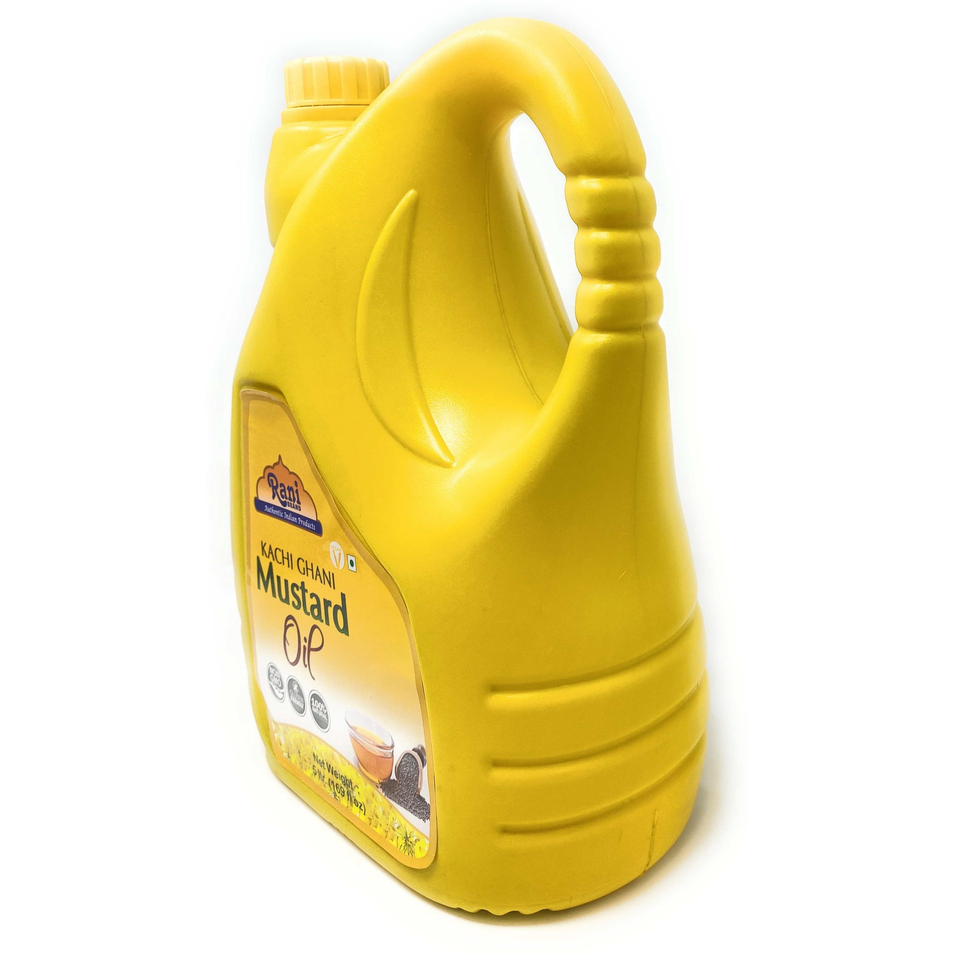 Rani Mustard Oil (Kachi Ghani) 169oz (5 Liter) NON-GMO | Gluten Friendly | Vegan | 100% Natural