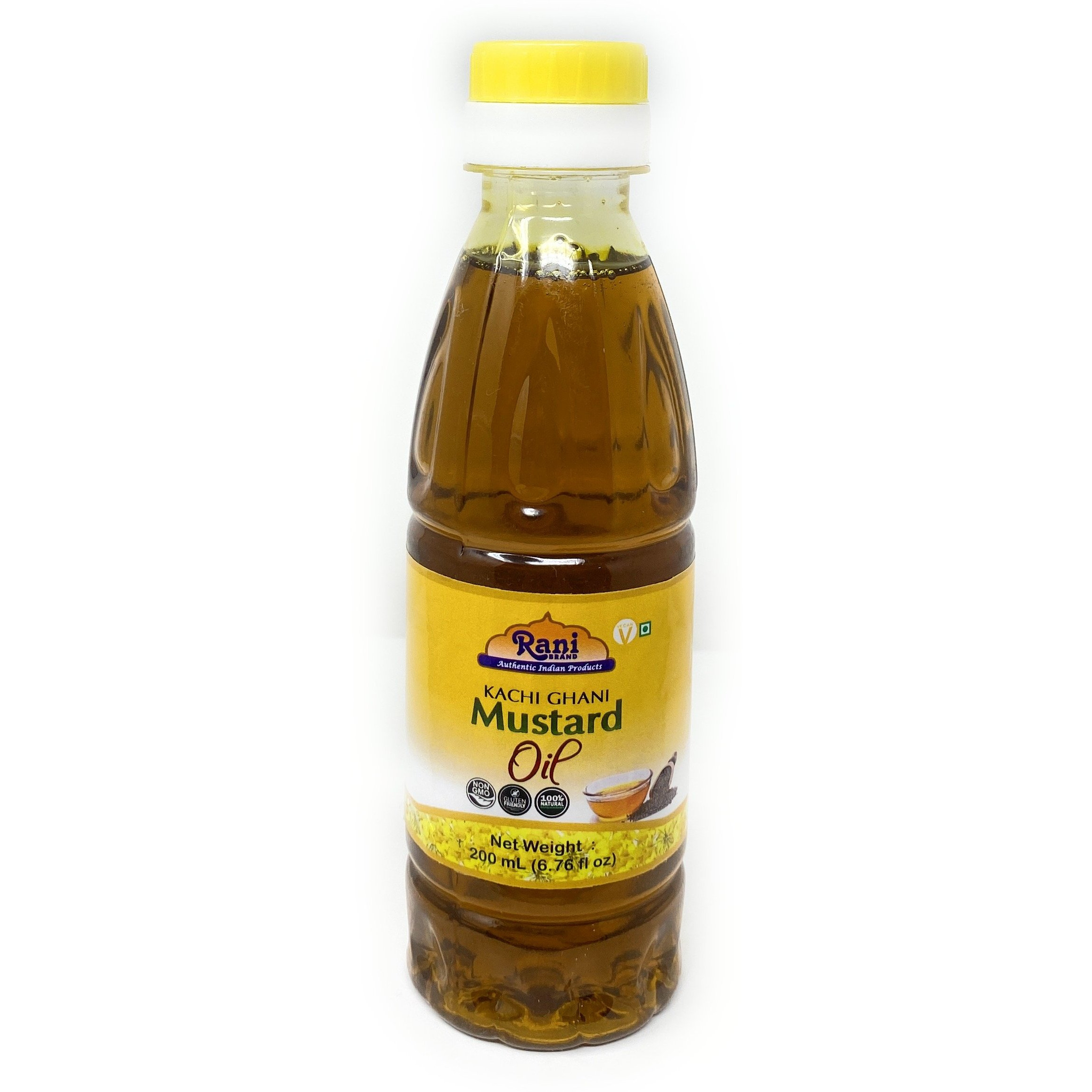 Rani Mustard Oil (Kachi Ghani) 6.76 Ounce (200ml) NON-GMO | Gluten Friendly | Vegan | 100% Natural