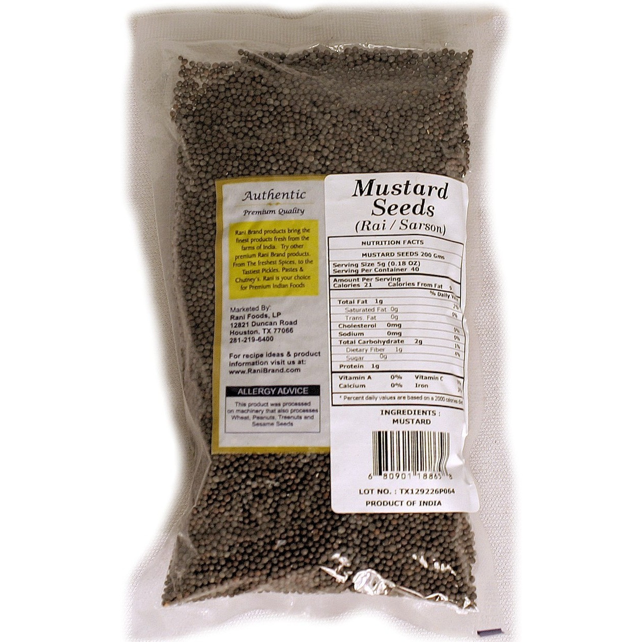Rani Mustard Seeds 200g (7oz) Crushed Coarse, All Natural ~ Gluten Friendly | NON-GMO | Vegan | Indian Origin