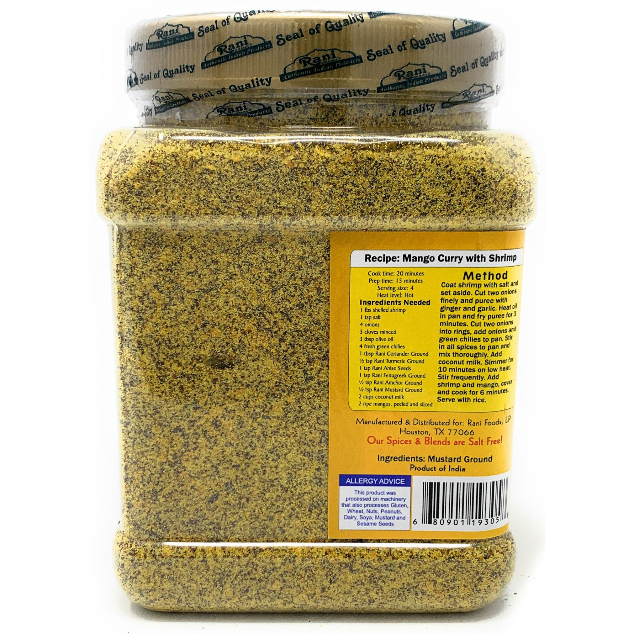 Rani Mustard Seeds Ground, Powder Spice (Rai Sarson) 16oz (454g) 1 Pound, 1lb ~ All Natural | Gluten Free Ingredients | NON-GMO | Vegan | Indian Origin