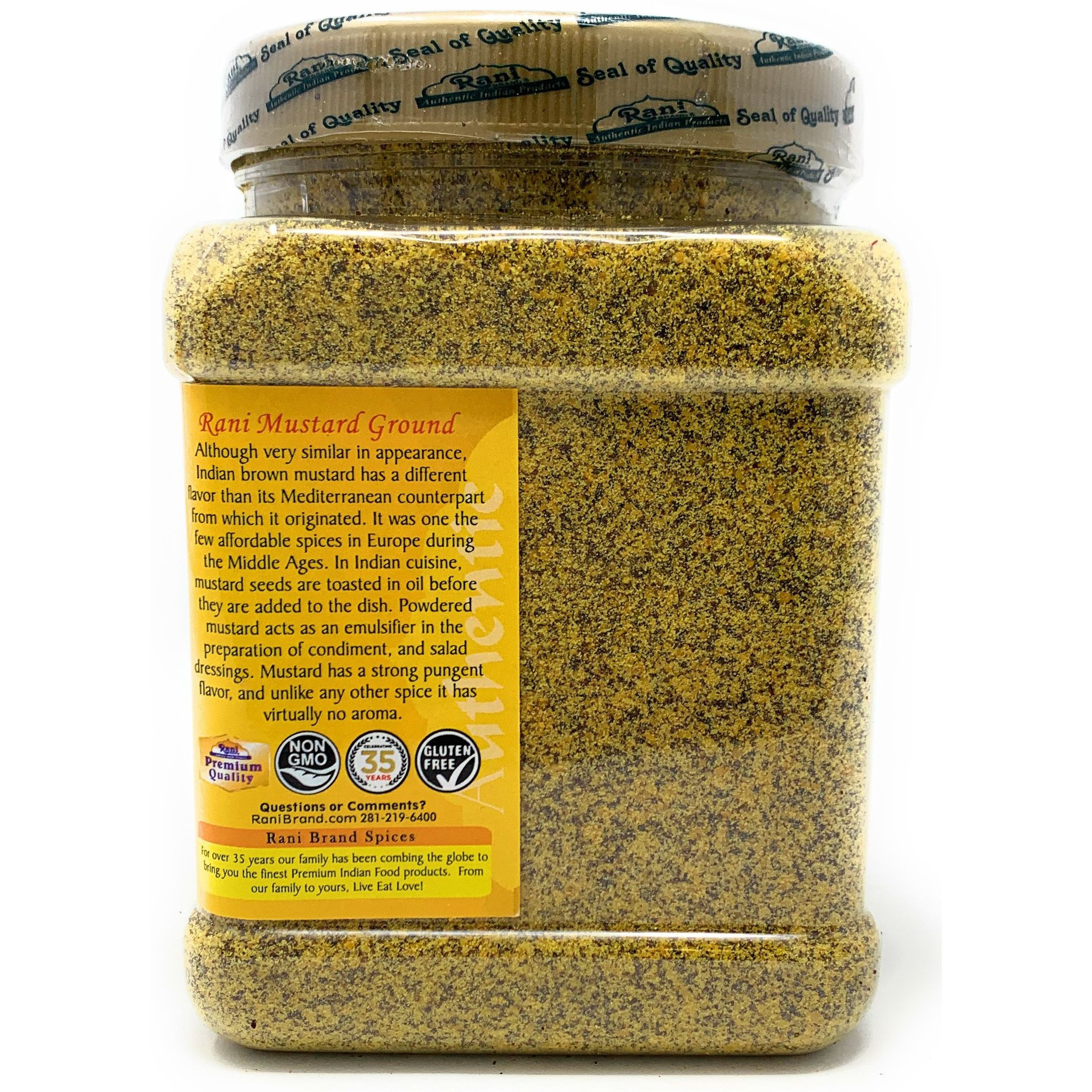 Rani Mustard Seeds Ground, Powder Spice (Rai Sarson) 16oz (454g) 1 Pound, 1lb ~ All Natural | Gluten Free Ingredients | NON-GMO | Vegan | Indian Origin