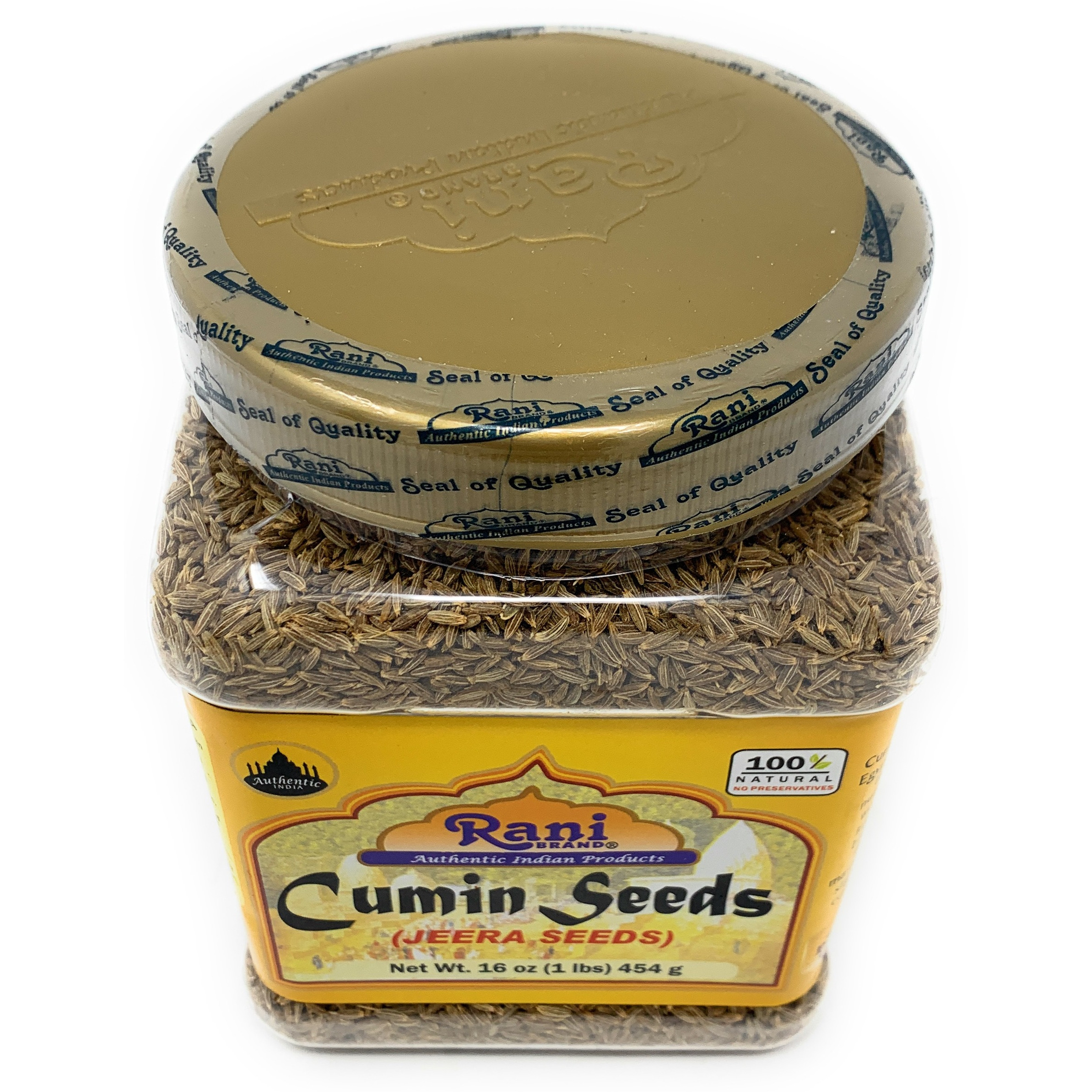 Rani Natural Cumin Seeds Whole (Jeera) Spice 16oz (454g) 1lb PET Jar ~ Gluten Free Ingredients | NON-GMO | Vegan | Indian Origin