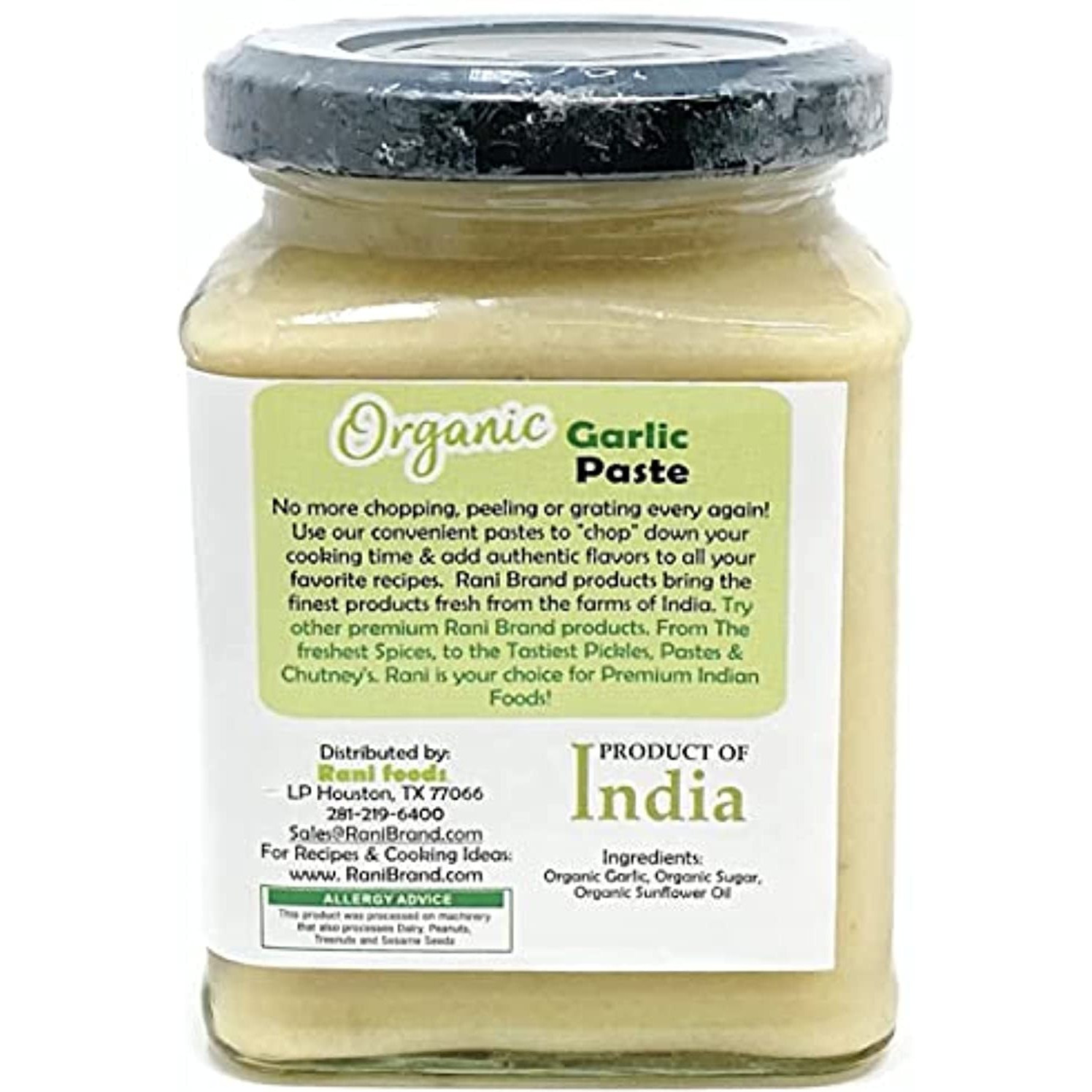 Rani Organic Garlic Cooking Paste 8.80oz (250g) ~ Vegan | Glass Jar | Gluten Free | NON-GMO | No Colors | Indian Origin | USDA Certified Organic