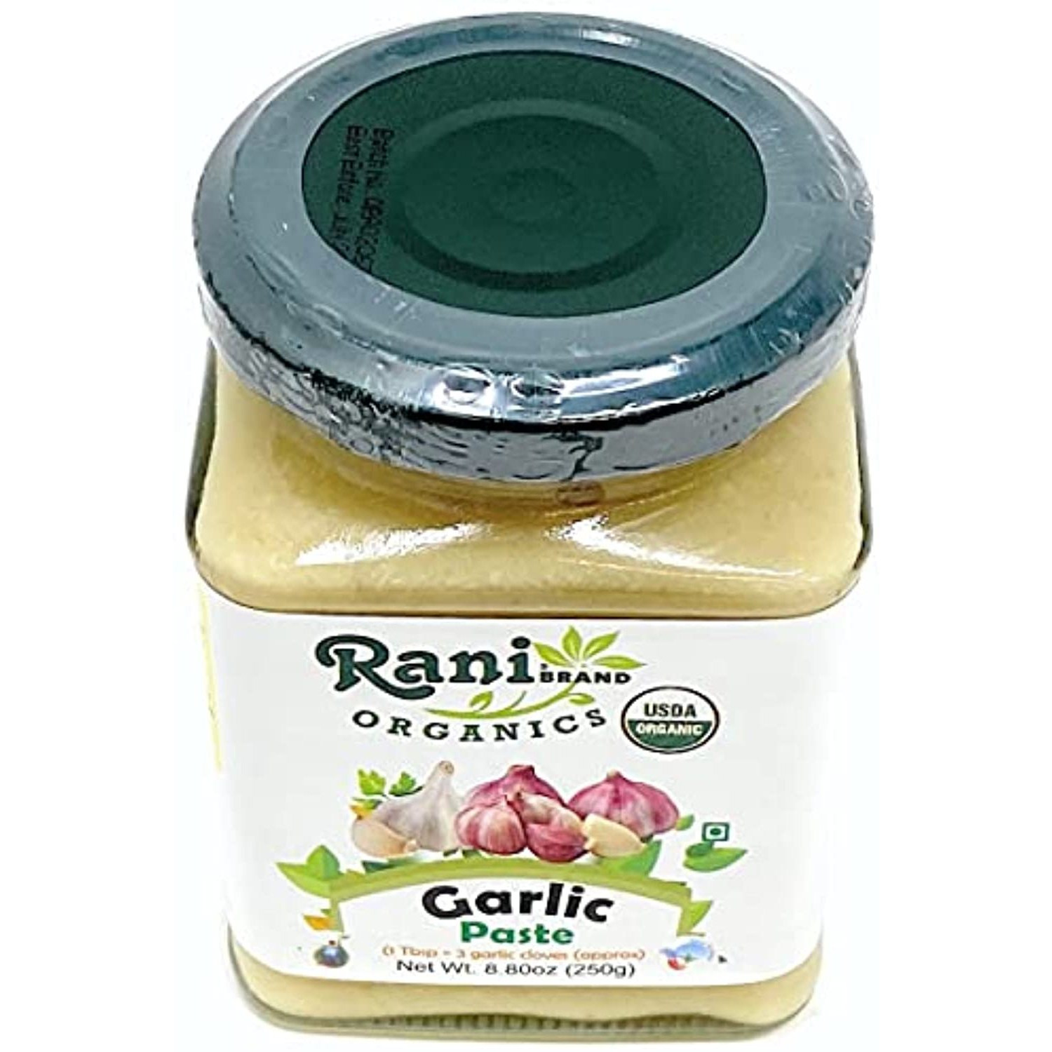 Rani Organic Garlic Cooking Paste 8.80oz (250g) ~ Vegan | Glass Jar | Gluten Free | NON-GMO | No Colors | Indian Origin | USDA Certified Organic